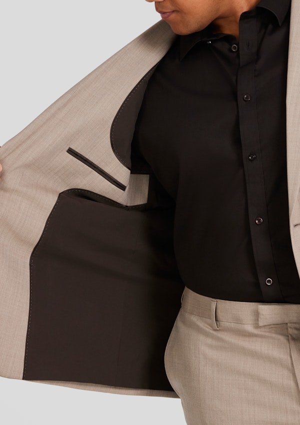 Beige Archer Wool Blend Suit Jacket