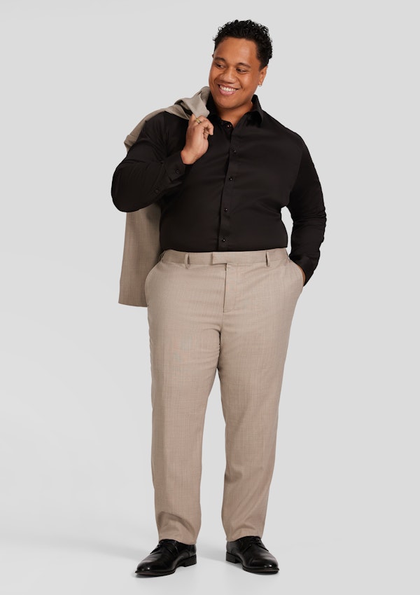 Beige Archer Wool Blend Suit Jacket