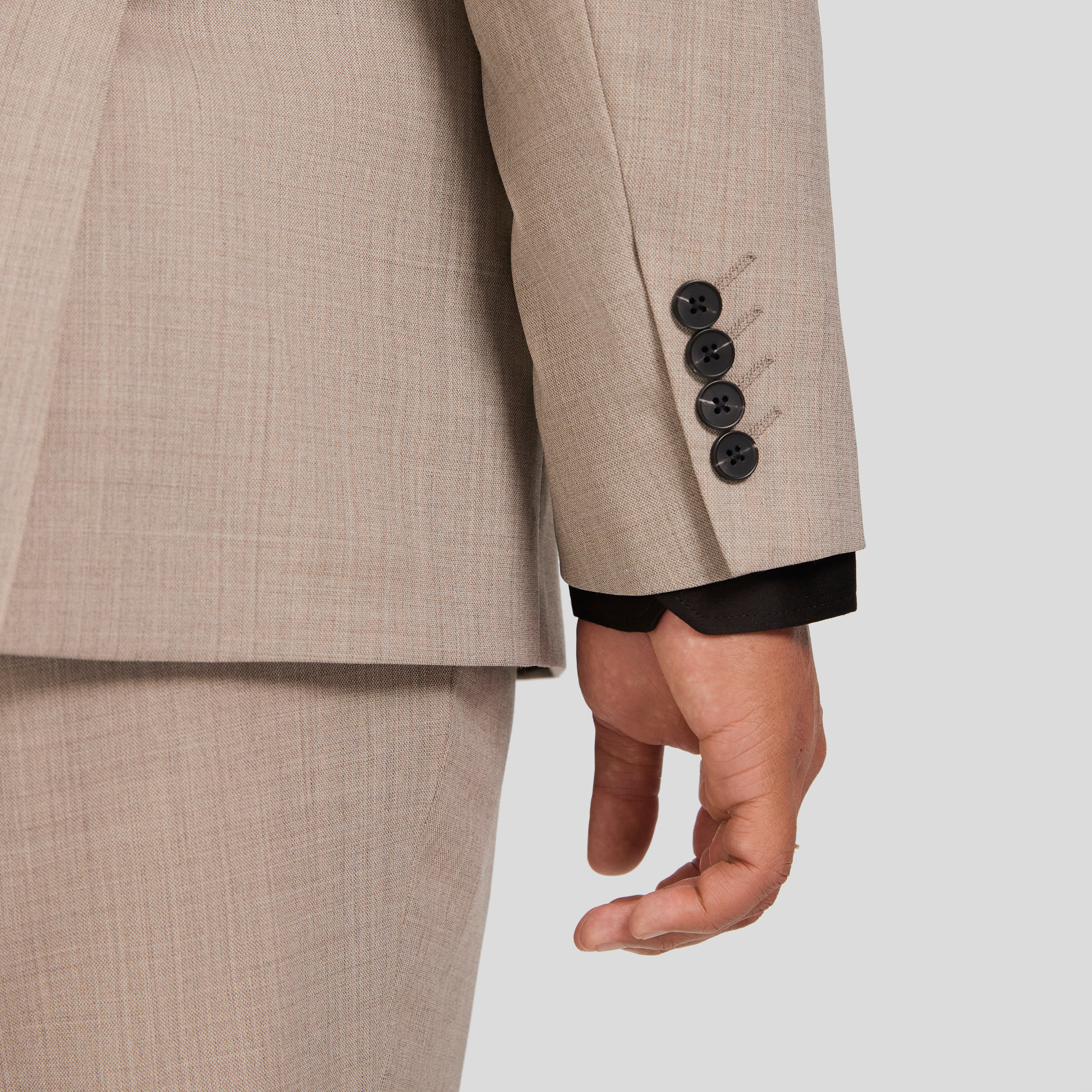 Beige Archer Wool Blend Suit Jacket