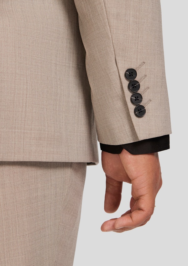 Beige Archer Wool Blend Suit Jacket