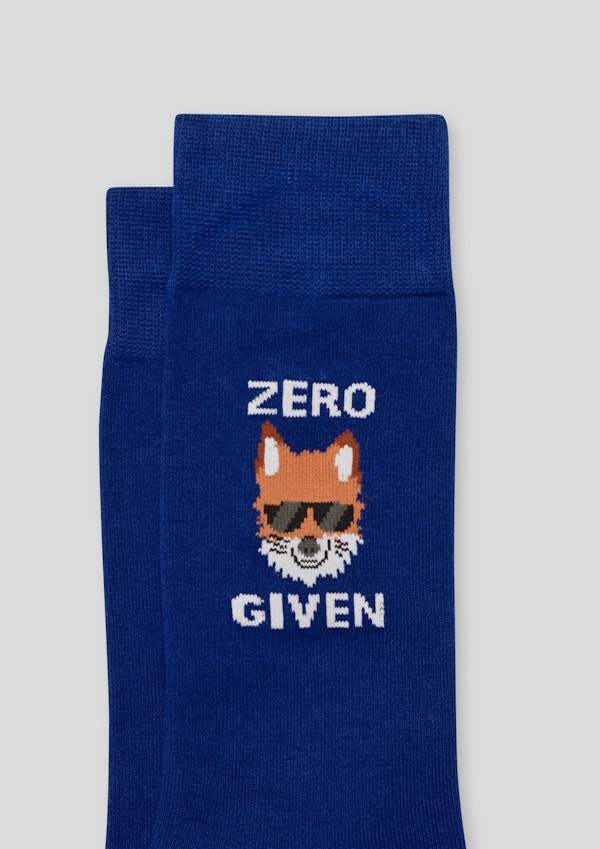 Dark Blue Zero Fox Fancy Sock