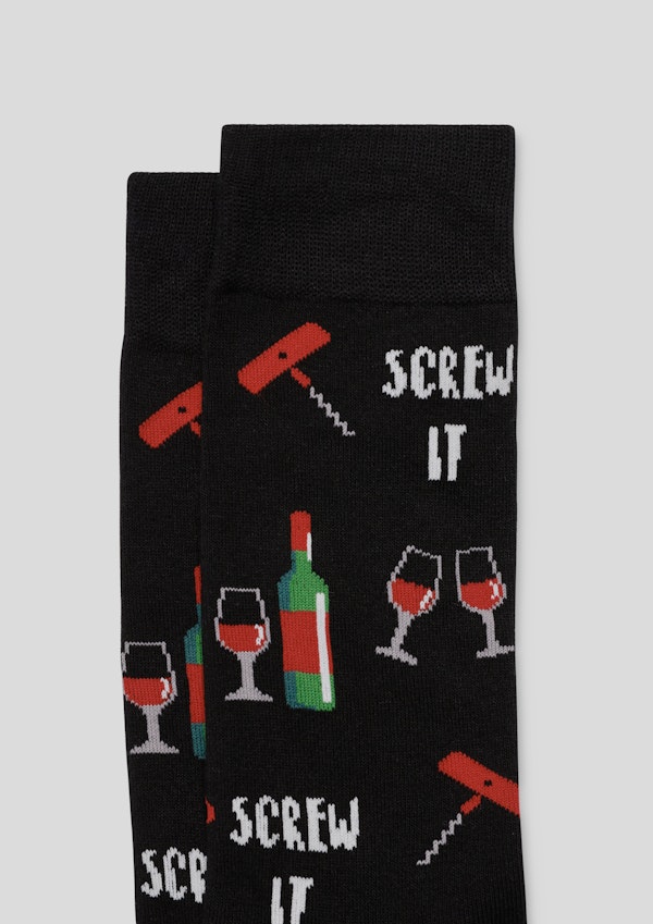 Black Screw It Fancy Sock