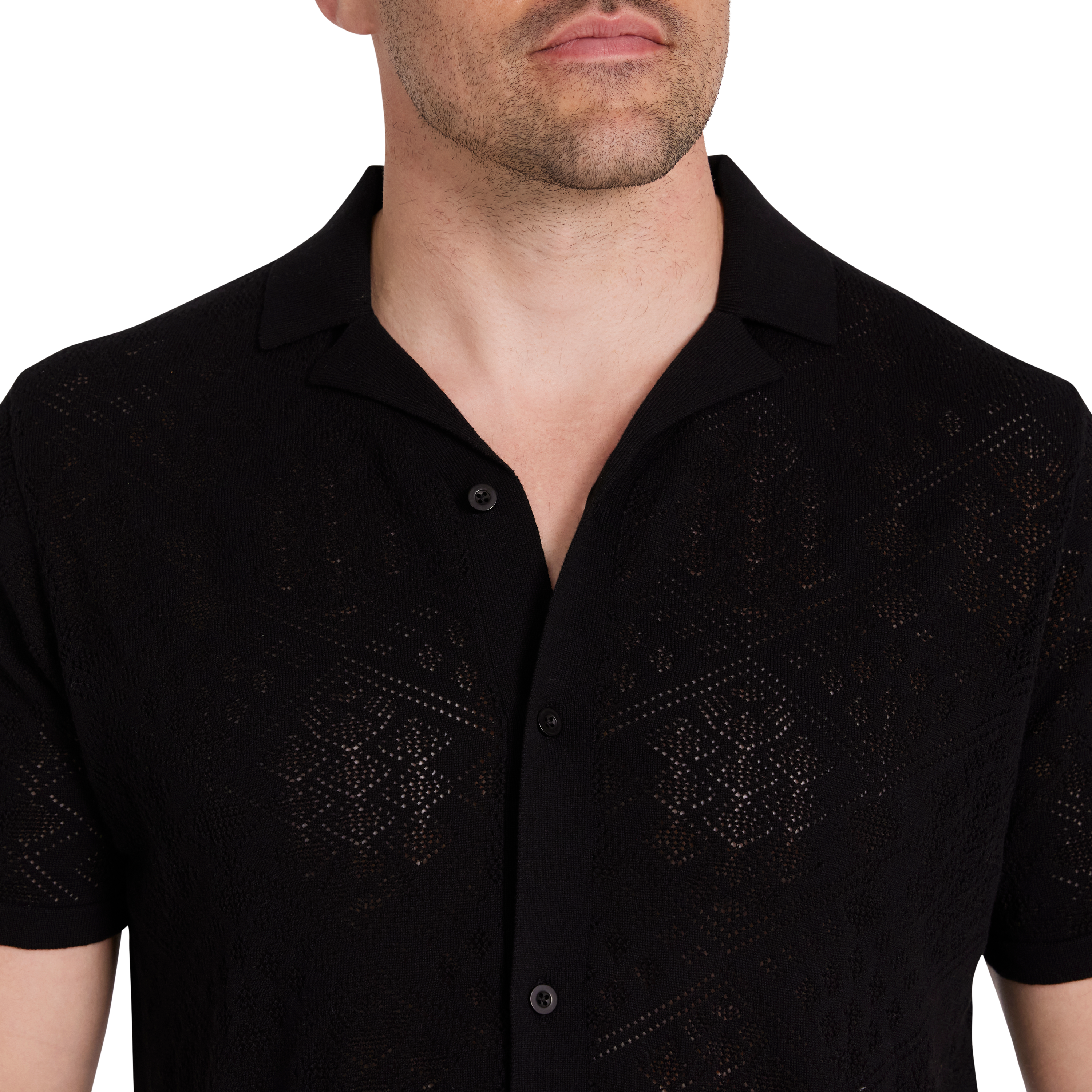 Black Rombus Knit Shirt