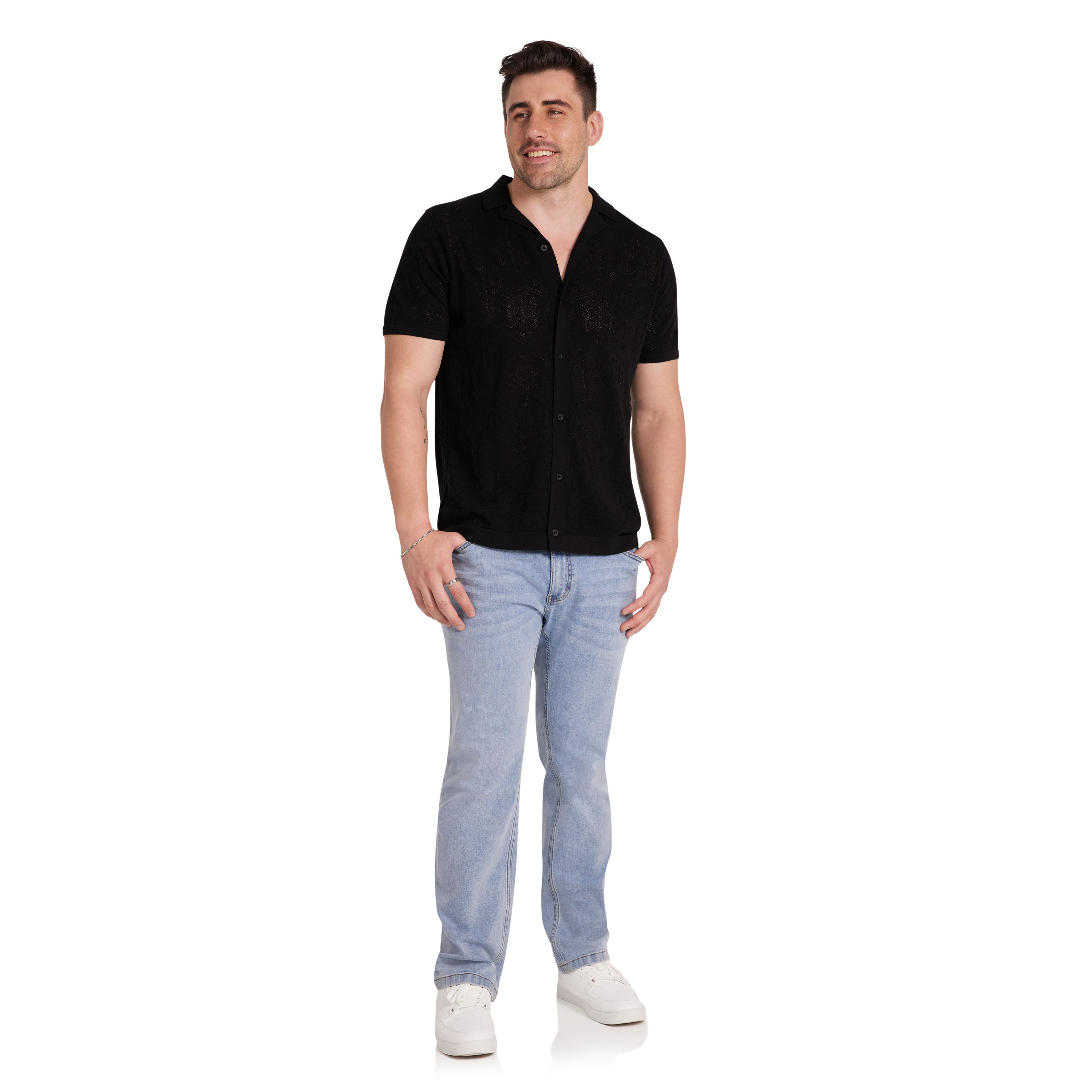 Black Rombus Knit Shirt