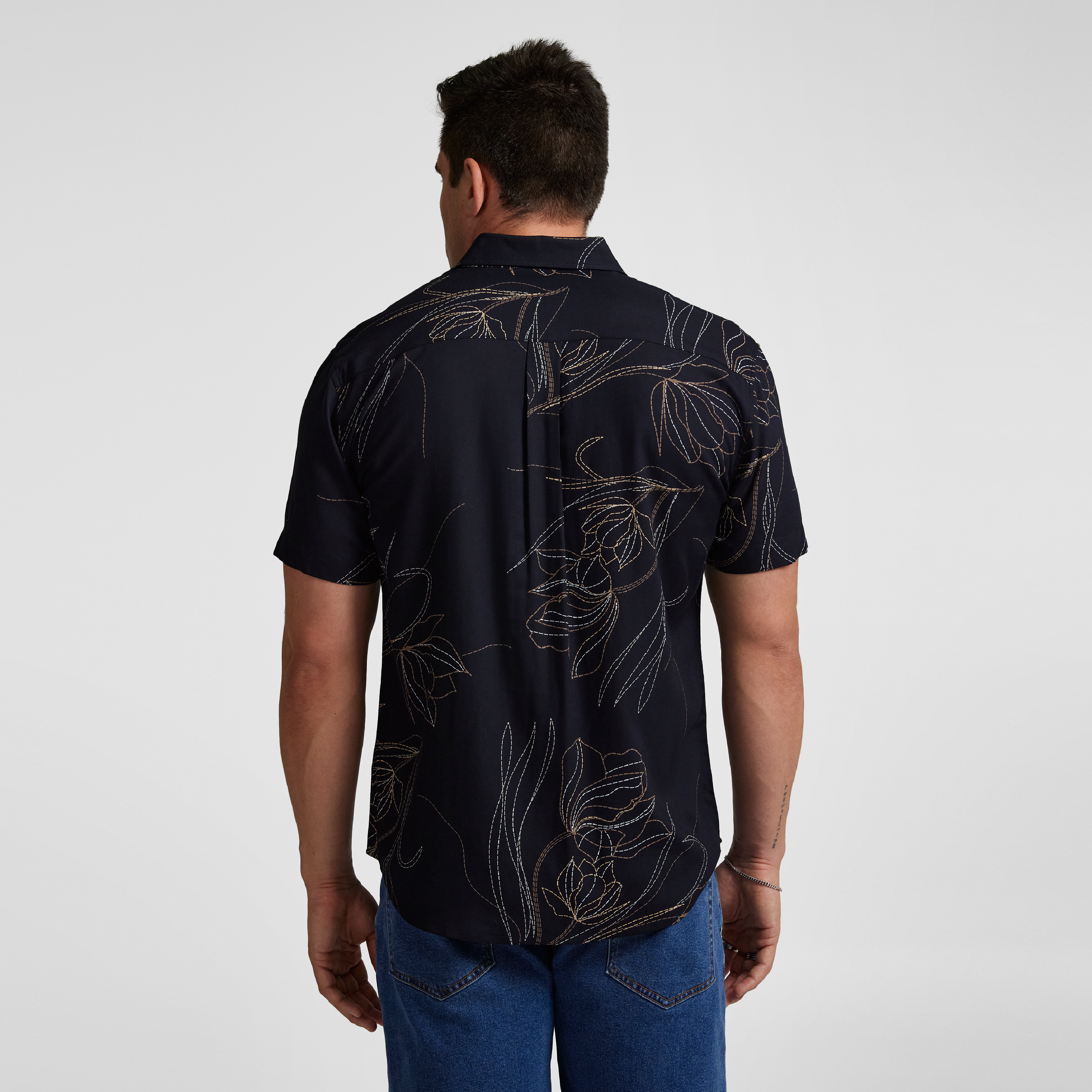 Dark Navy Russell Print Shirt