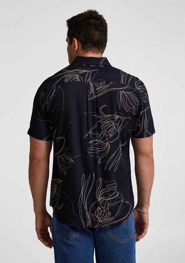 Dark Navy Russell Print Shirt