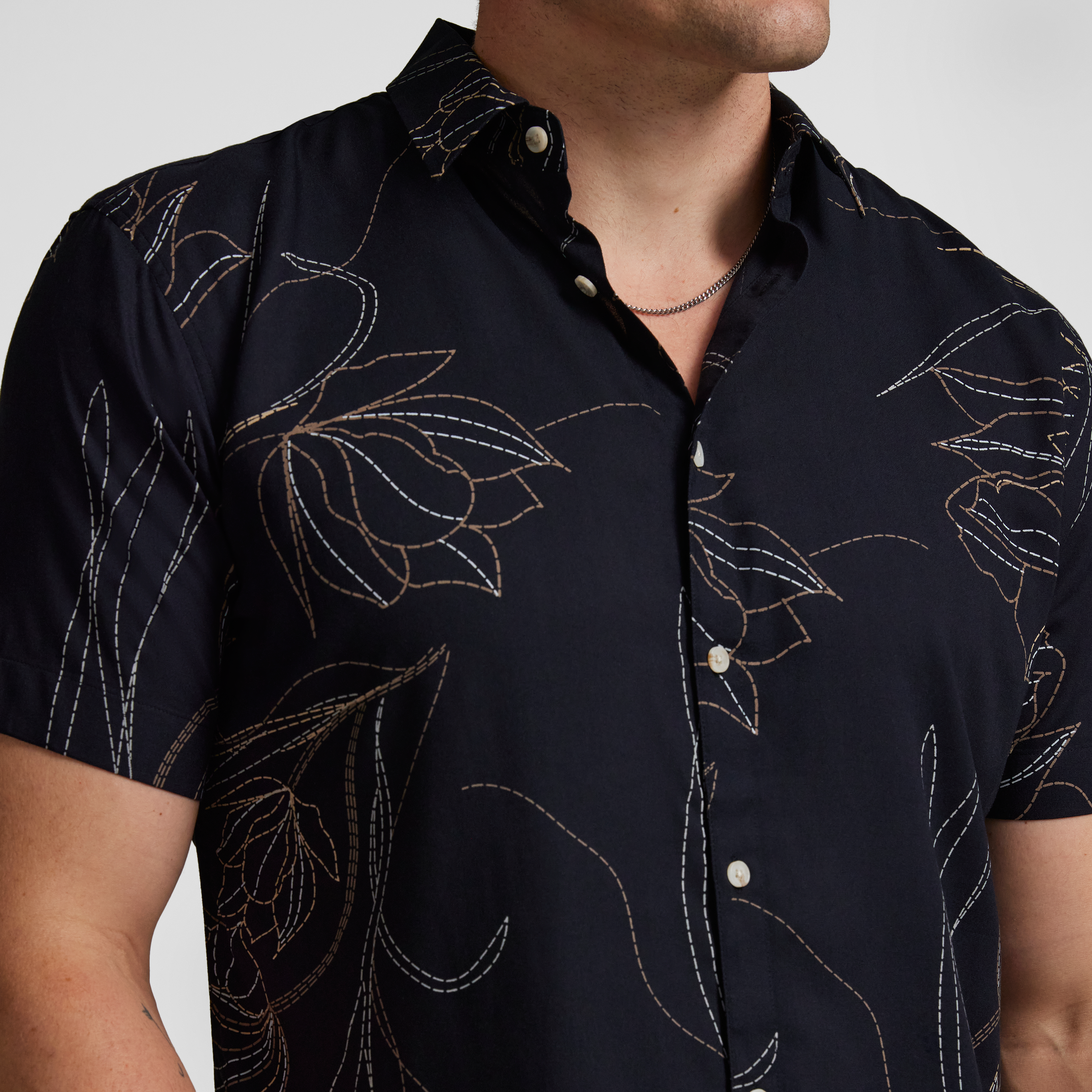 Dark Navy Russell Print Shirt