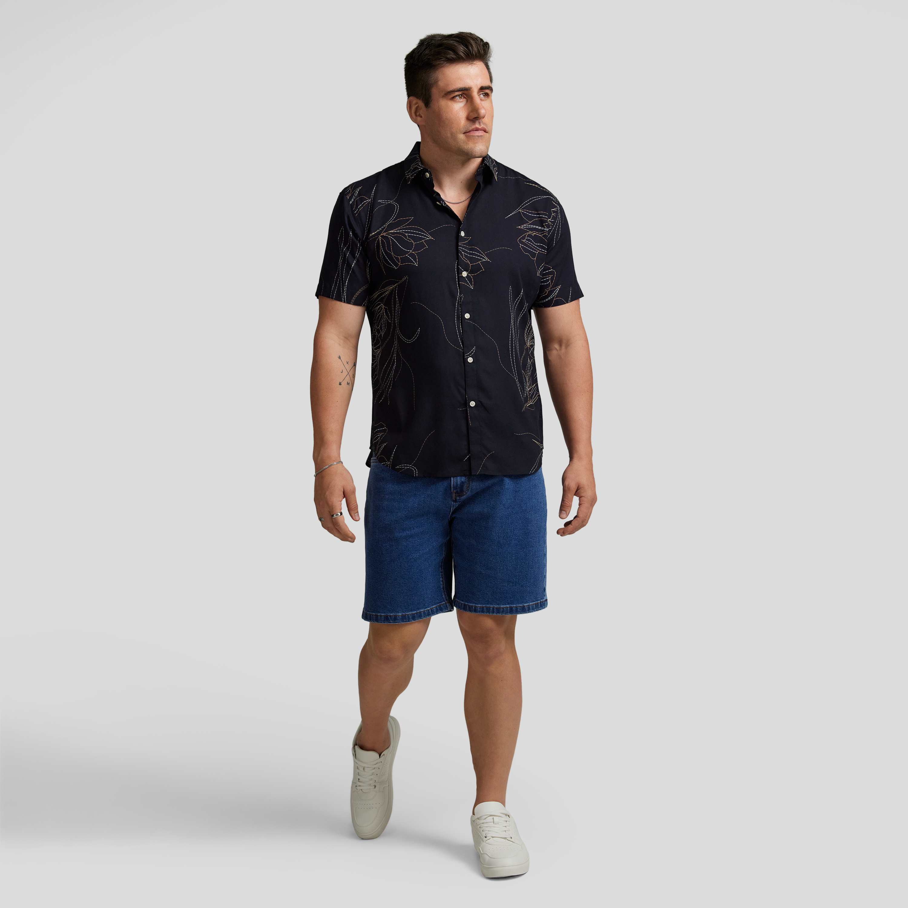 Dark Navy Russell Print Shirt