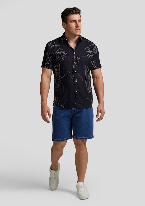 Dark Navy Russell Print Shirt