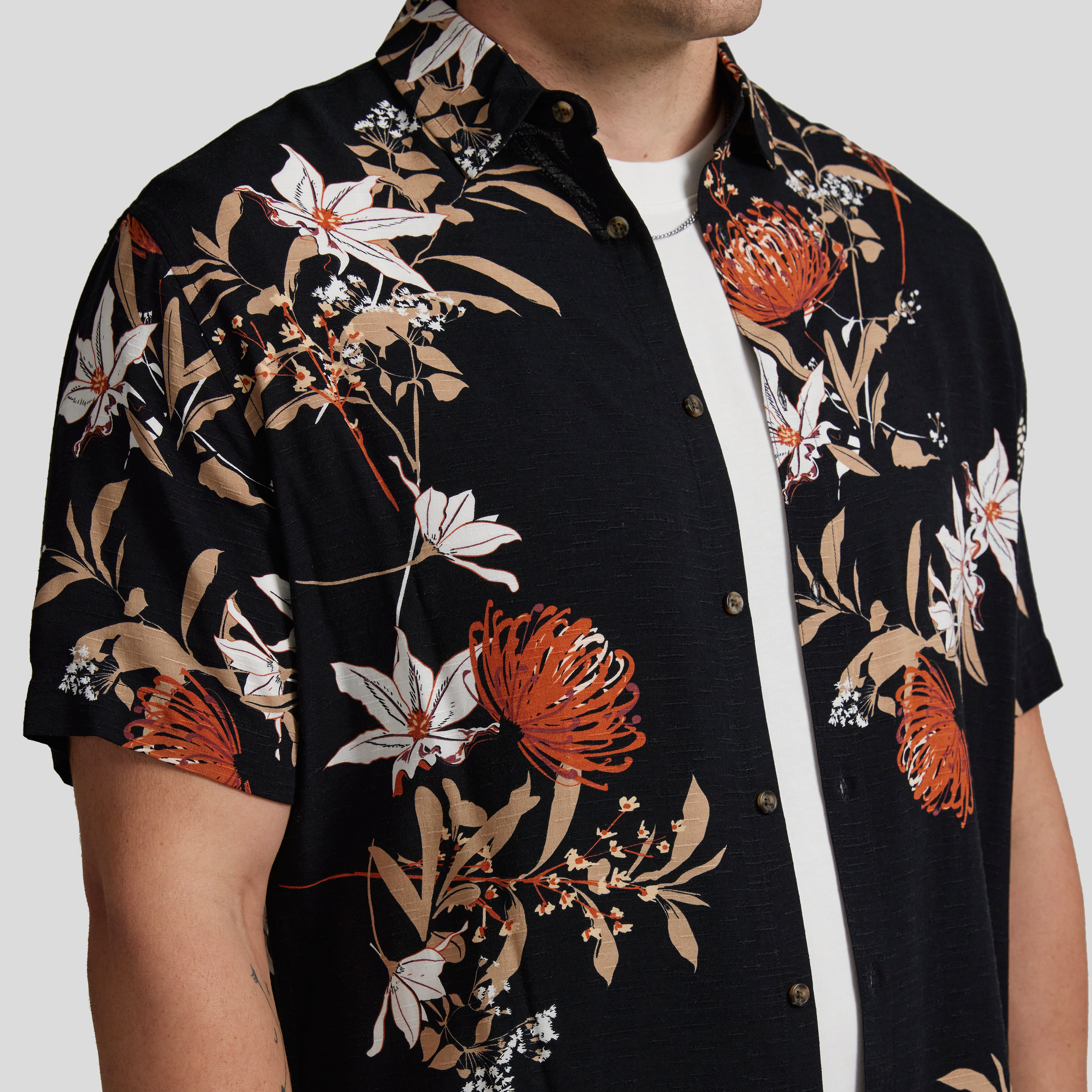 Black Botany Print Shirt