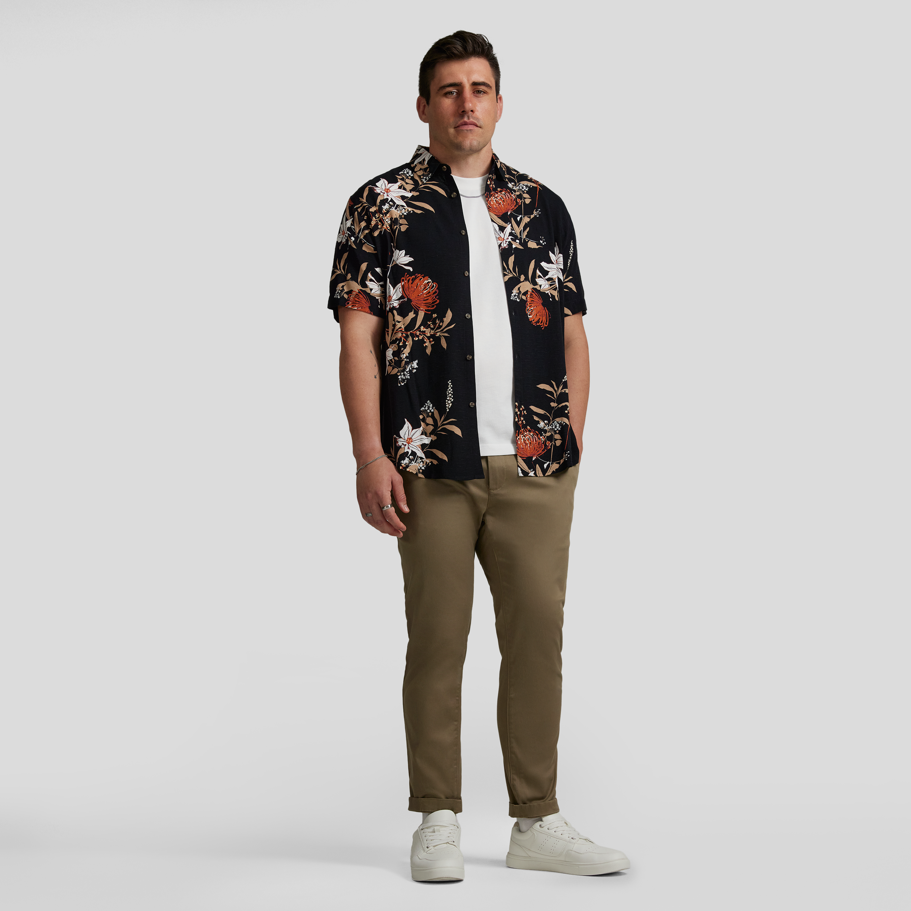Black Botany Print Shirt