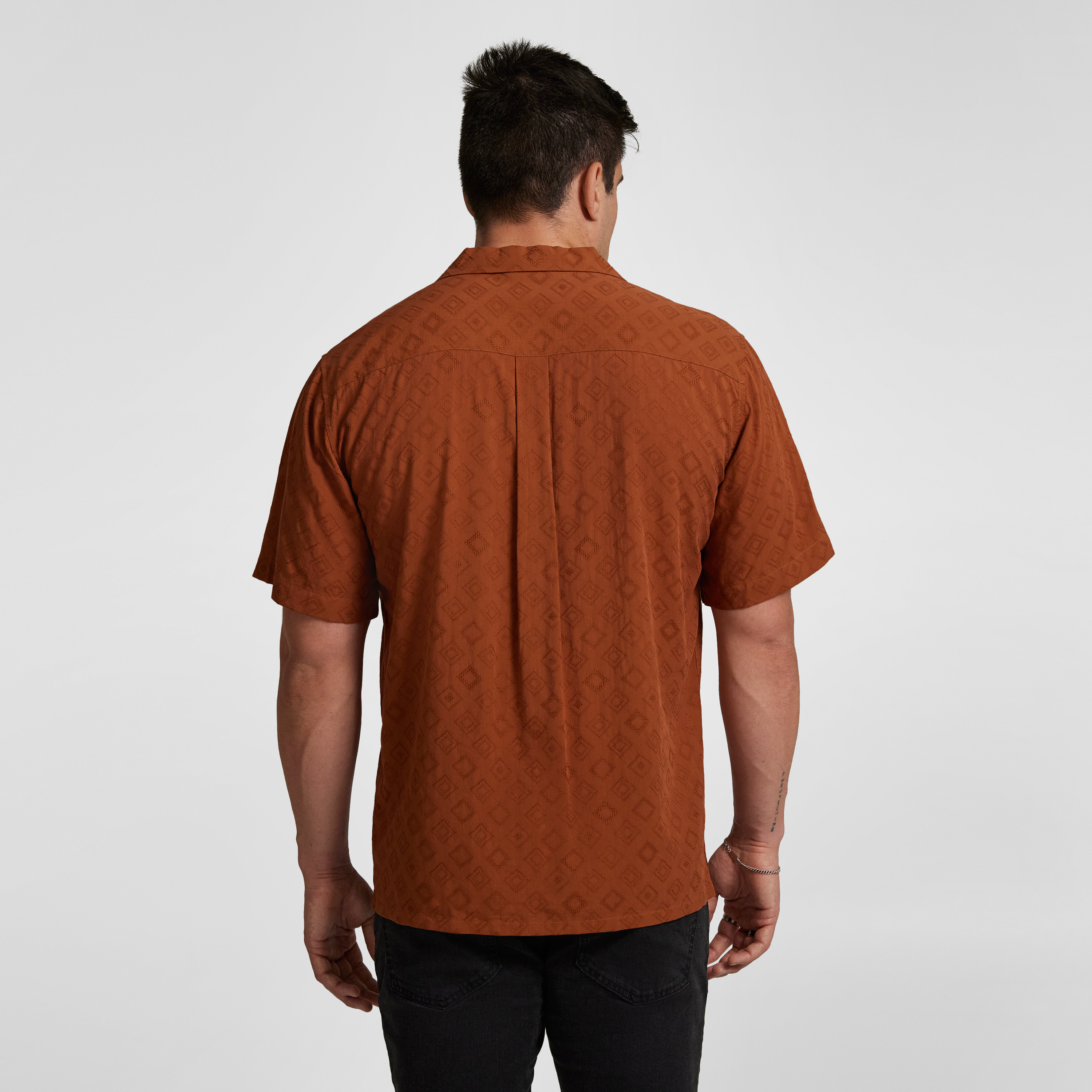 Rust Lattice Relaxed Fit Shirt