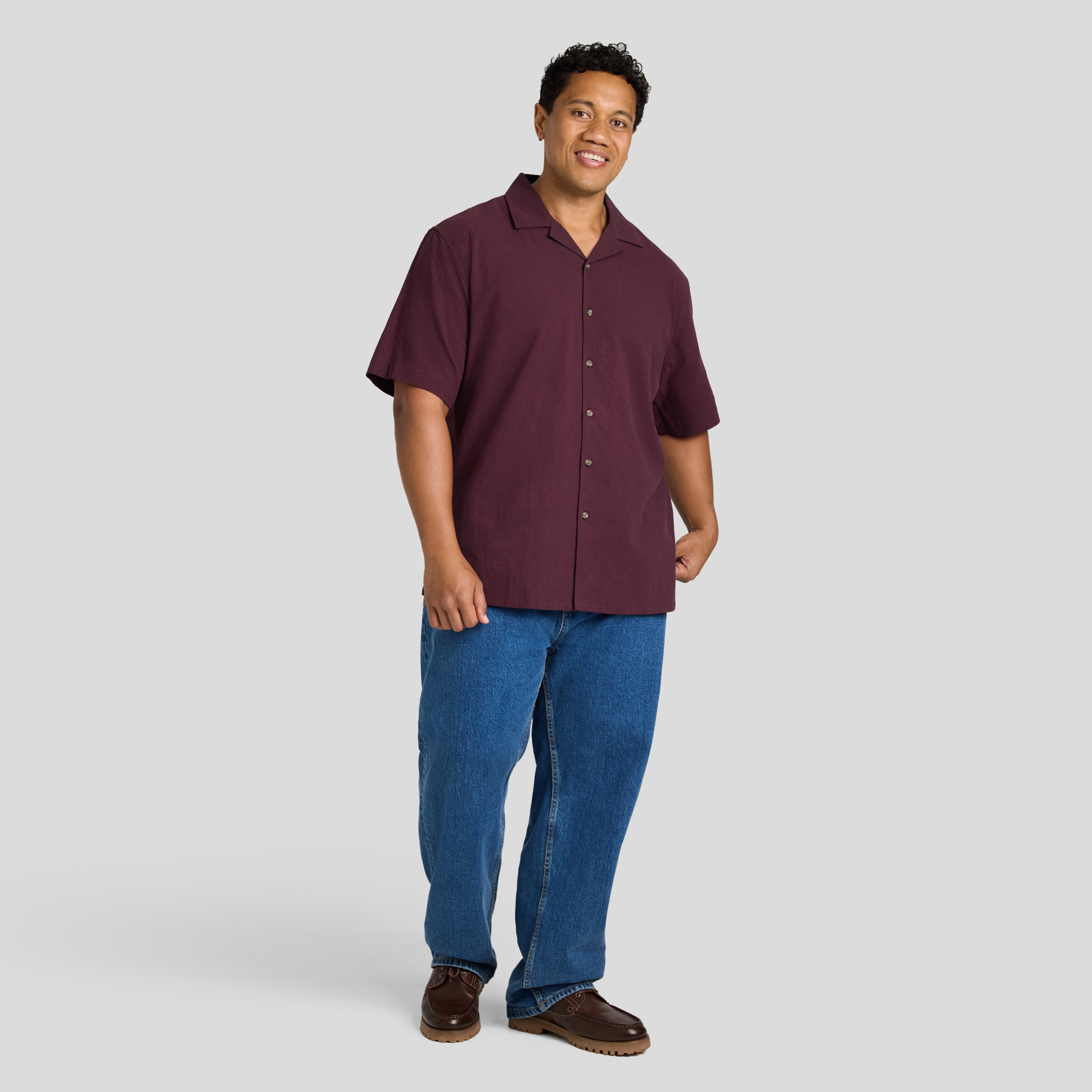 Burgundy Barnaby Relaxed Fit Shirt