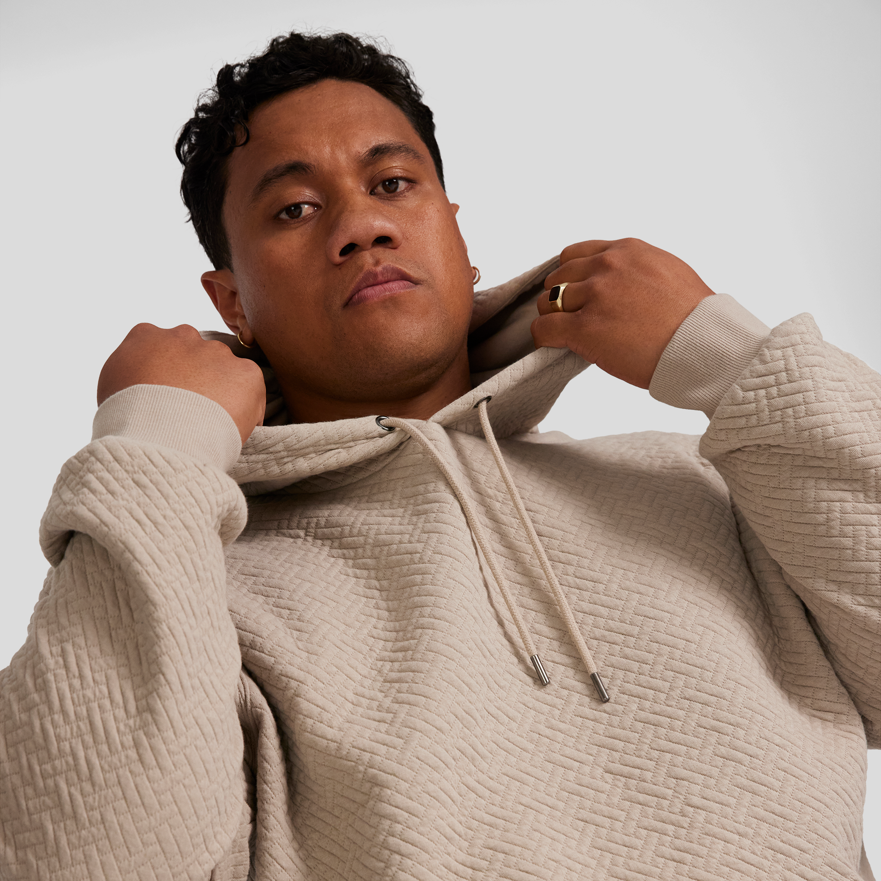 Stone Aspen Jacquard Hoodie