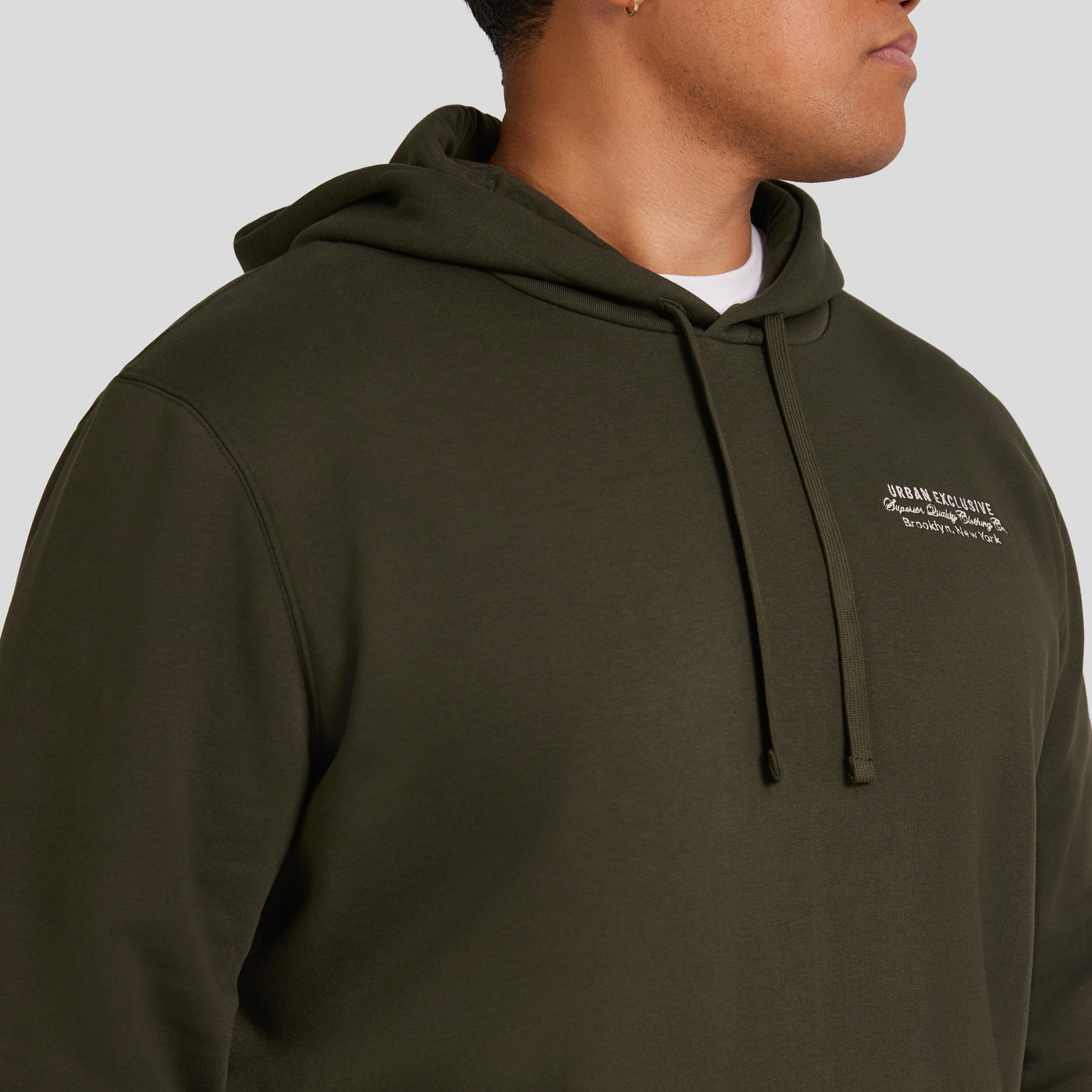 Dark Olive Urban Embroidered Hoodie