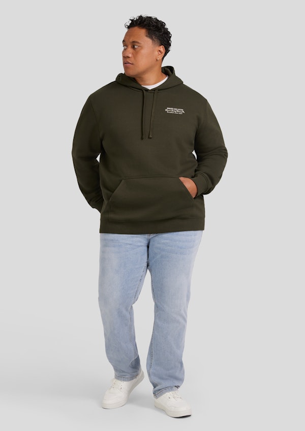 Dark Olive Urban Embroidered Hoodie
