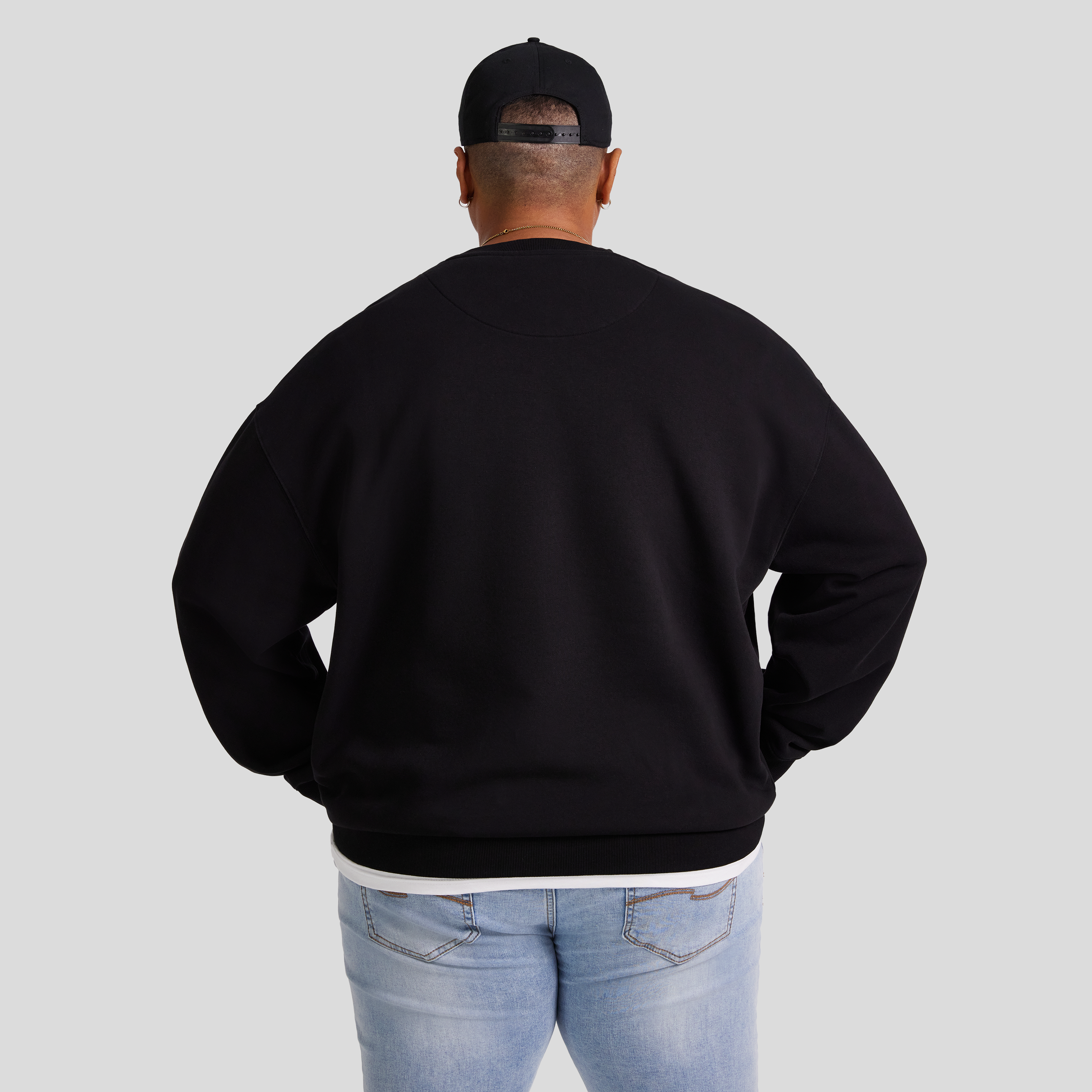 Black Relaxed Fit Crew Sweat