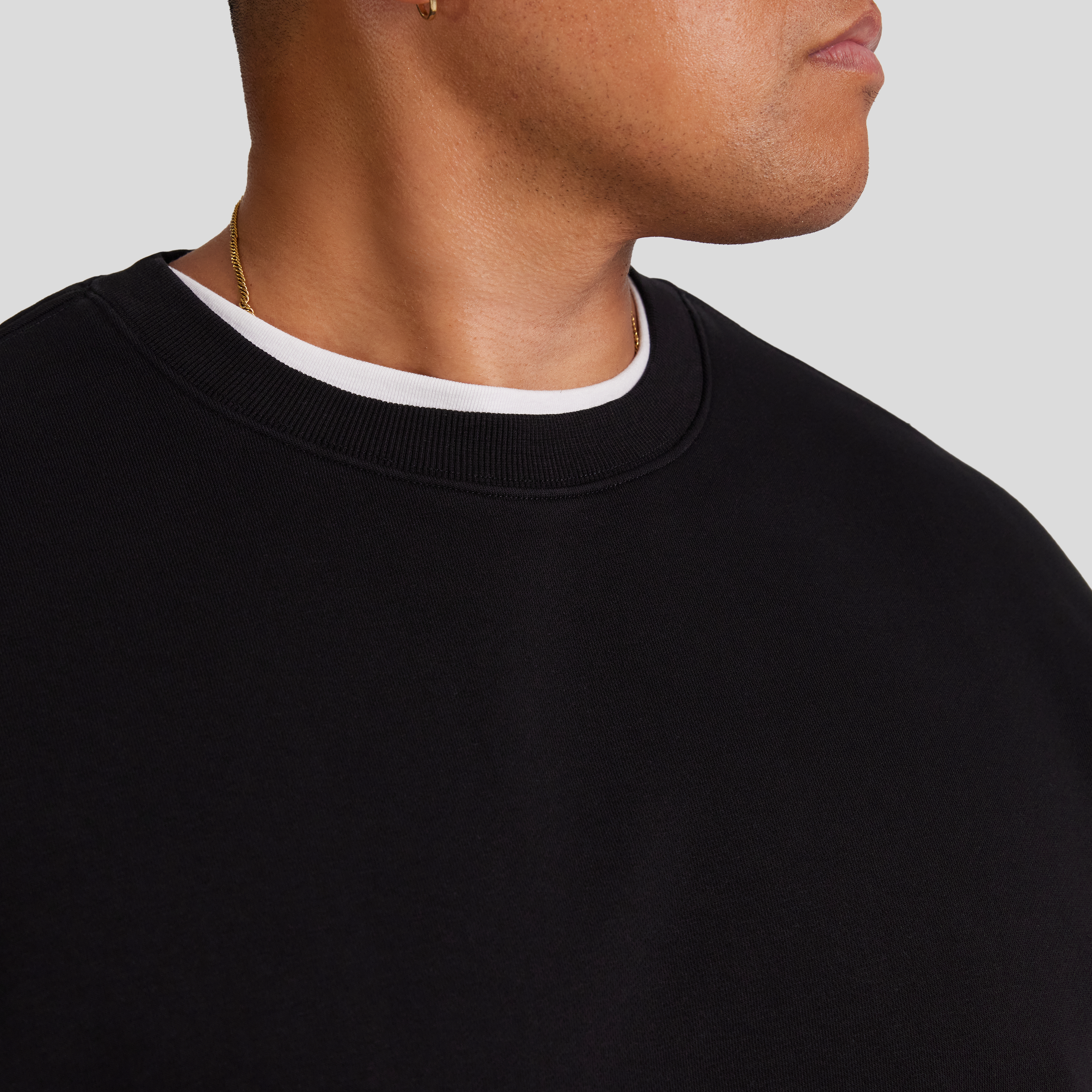 Black Relaxed Fit Crew Sweat