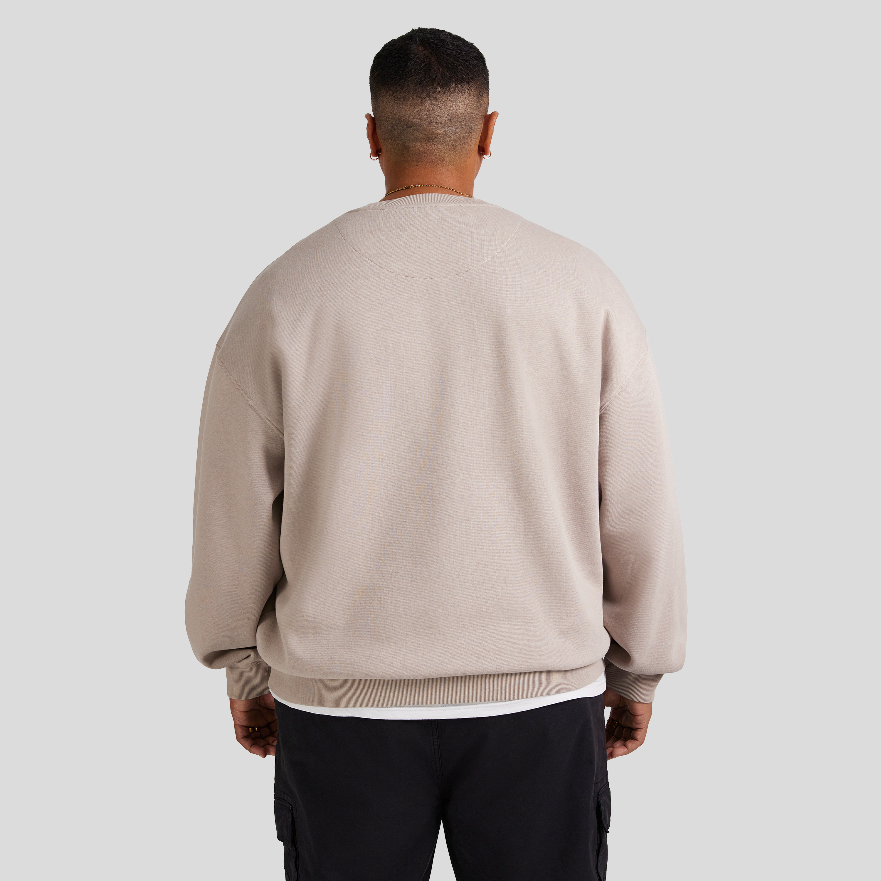 Stone Relaxed Fit Crew Sweat