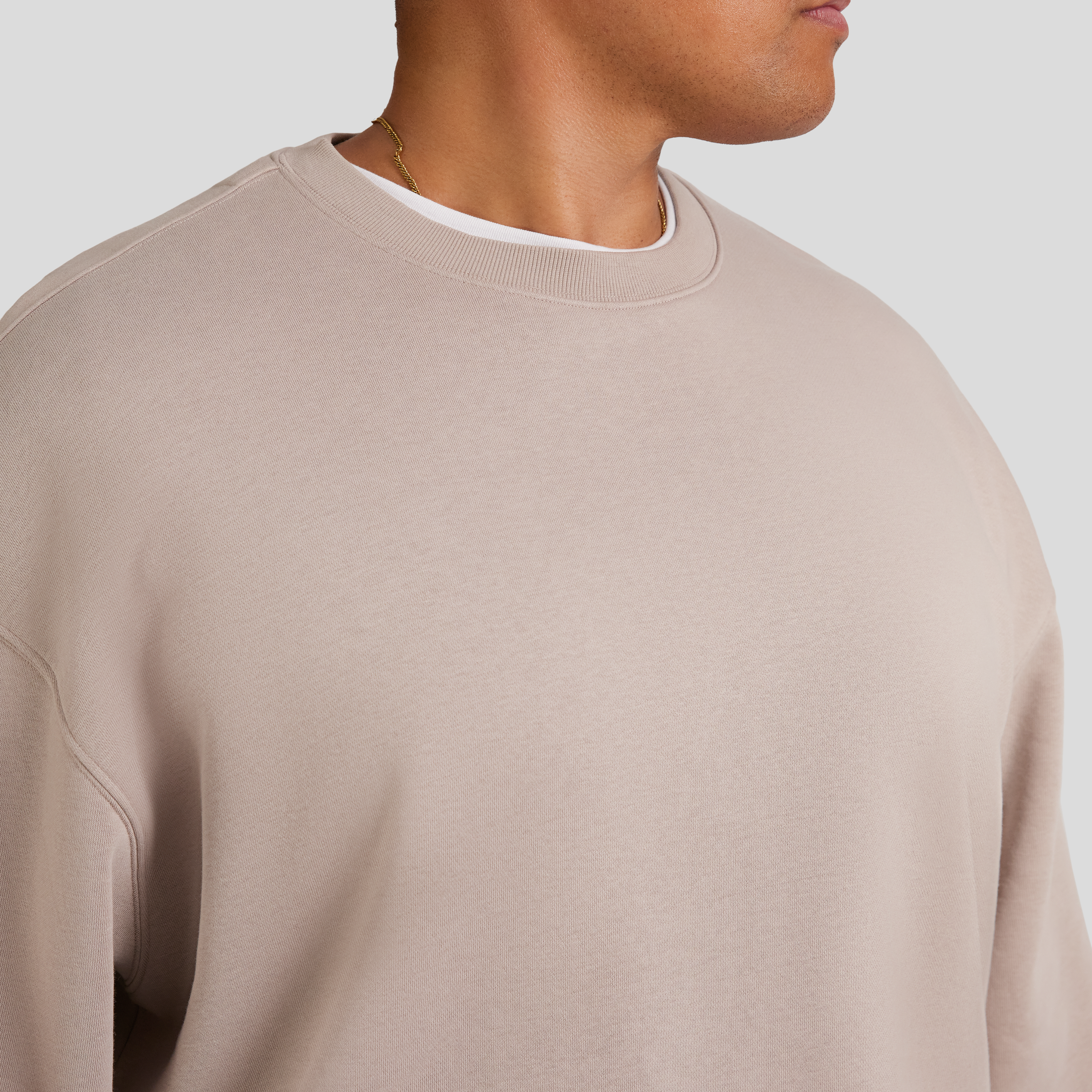 Stone Relaxed Fit Crew Sweat