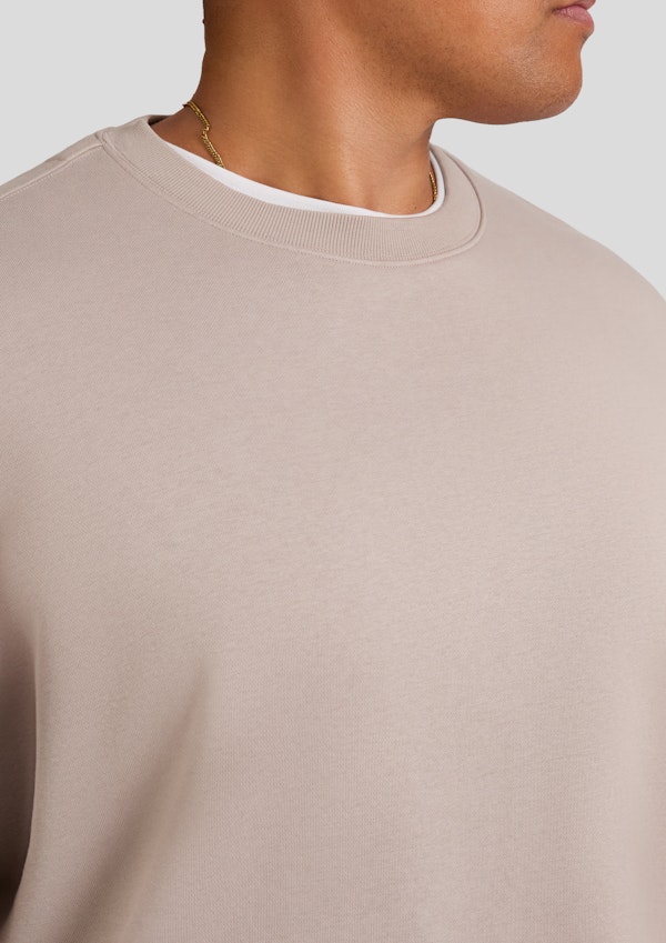 Stone Relaxed Fit Crew Sweat