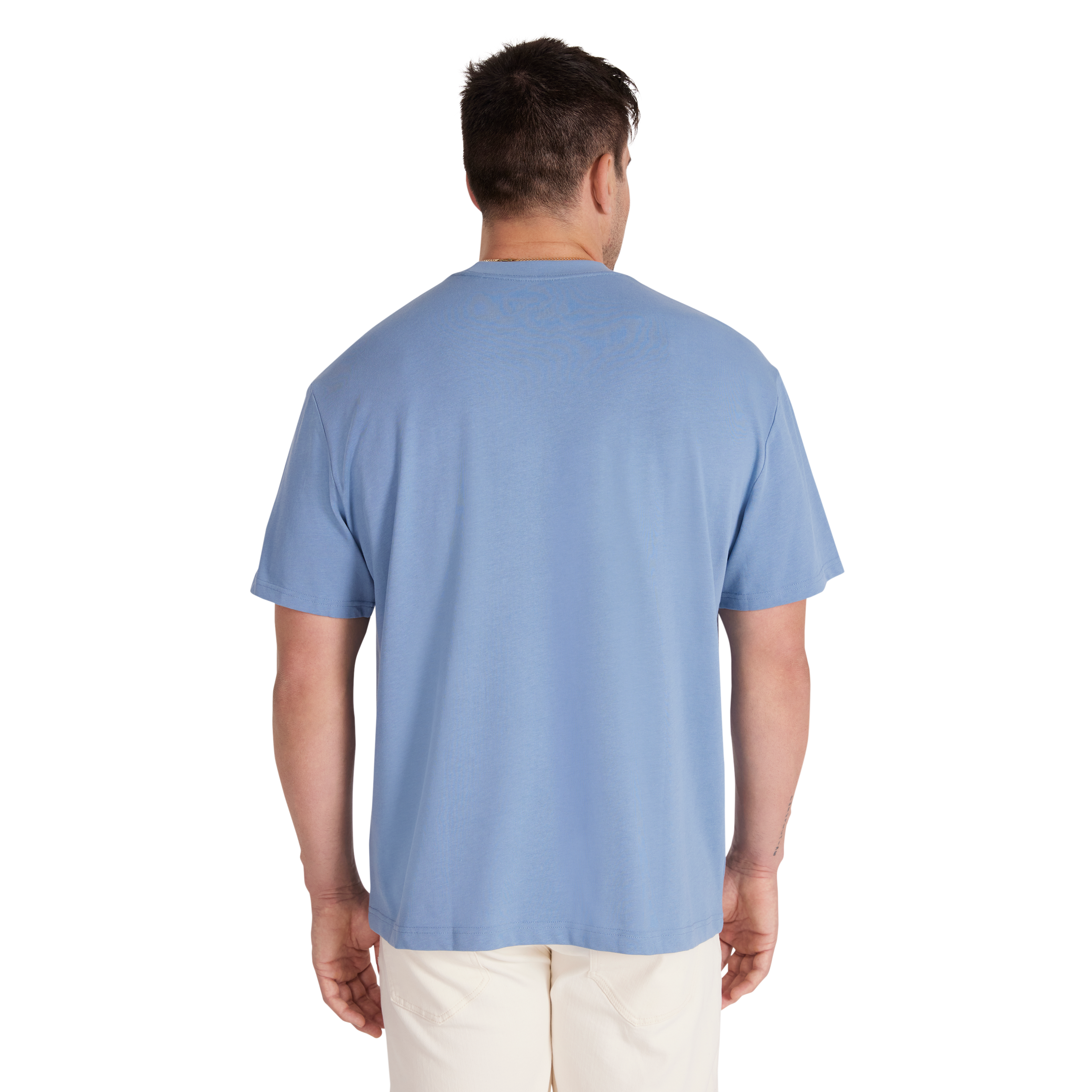 Dusty Blue Embroidered Relaxed Fit Tee