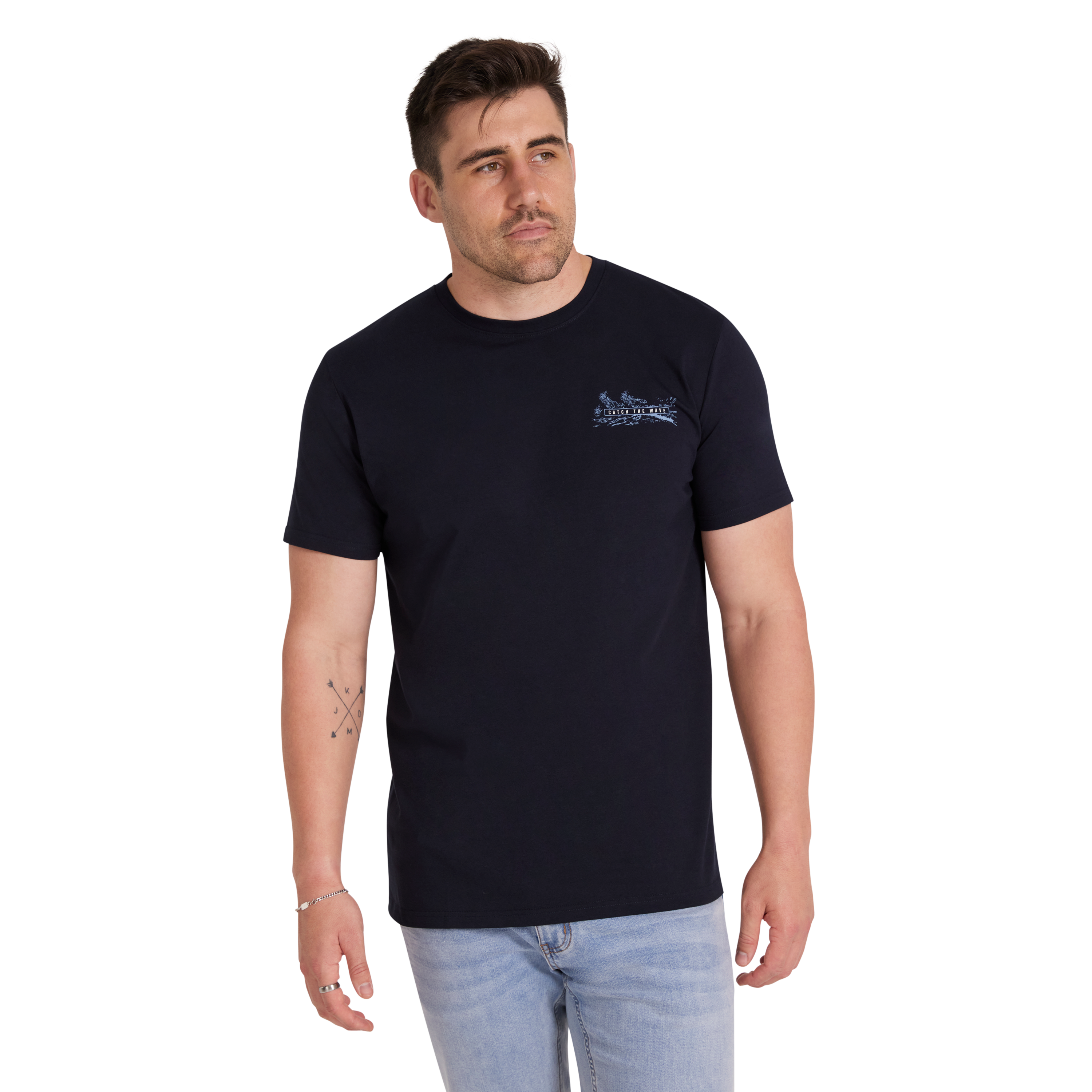 Navy Wave Longline Tee
