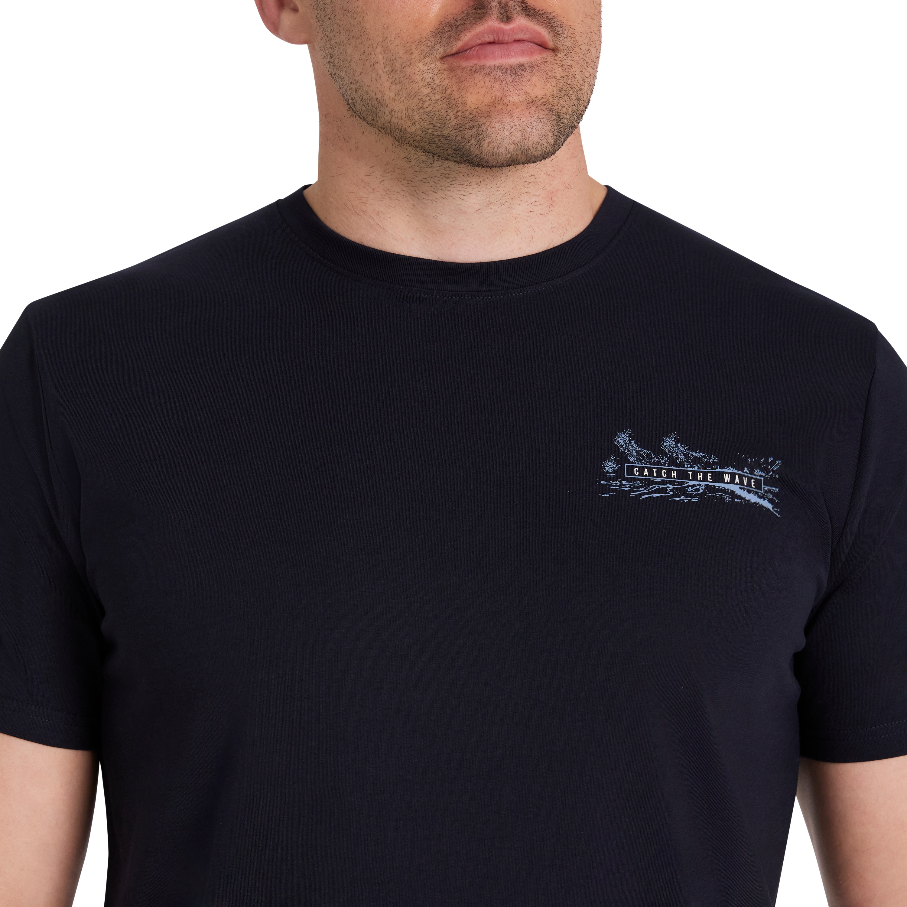 Navy Wave Longline Tee