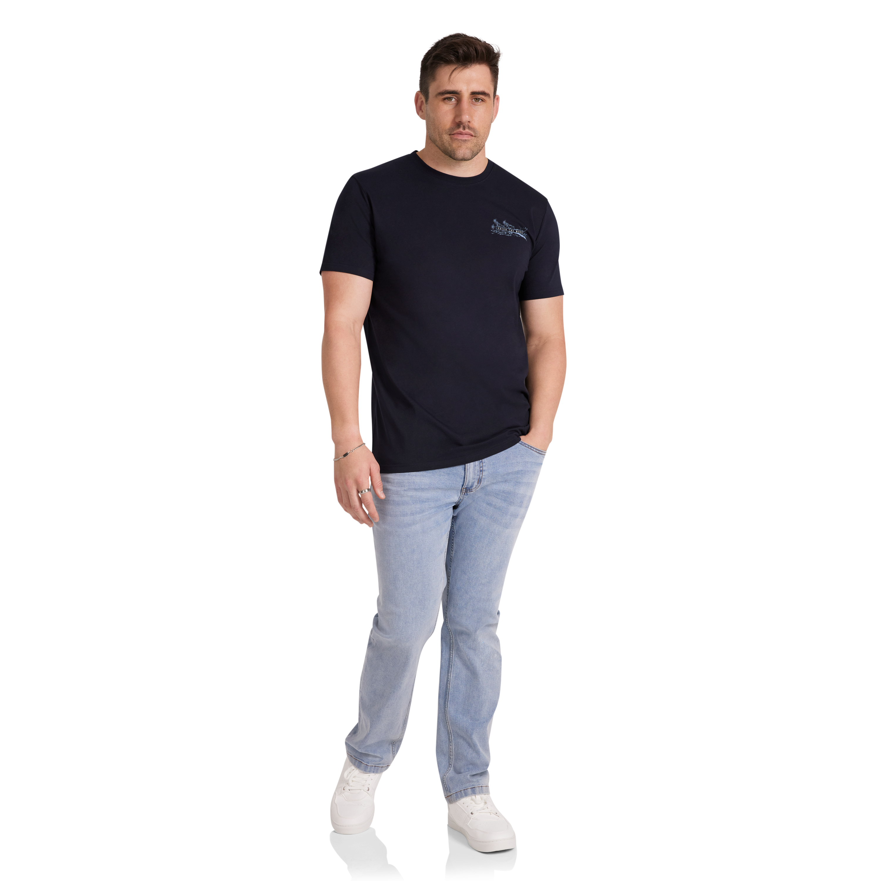 Navy Wave Longline Tee