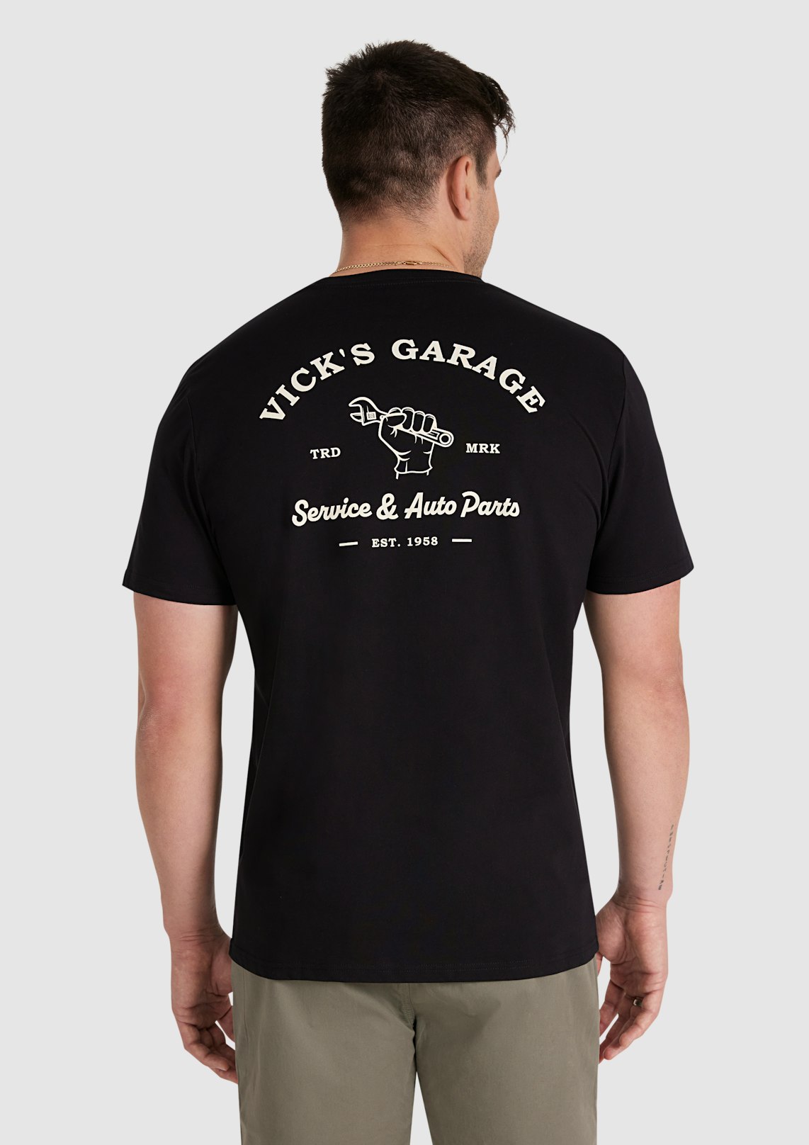 Black Garage Crew Neck Tee