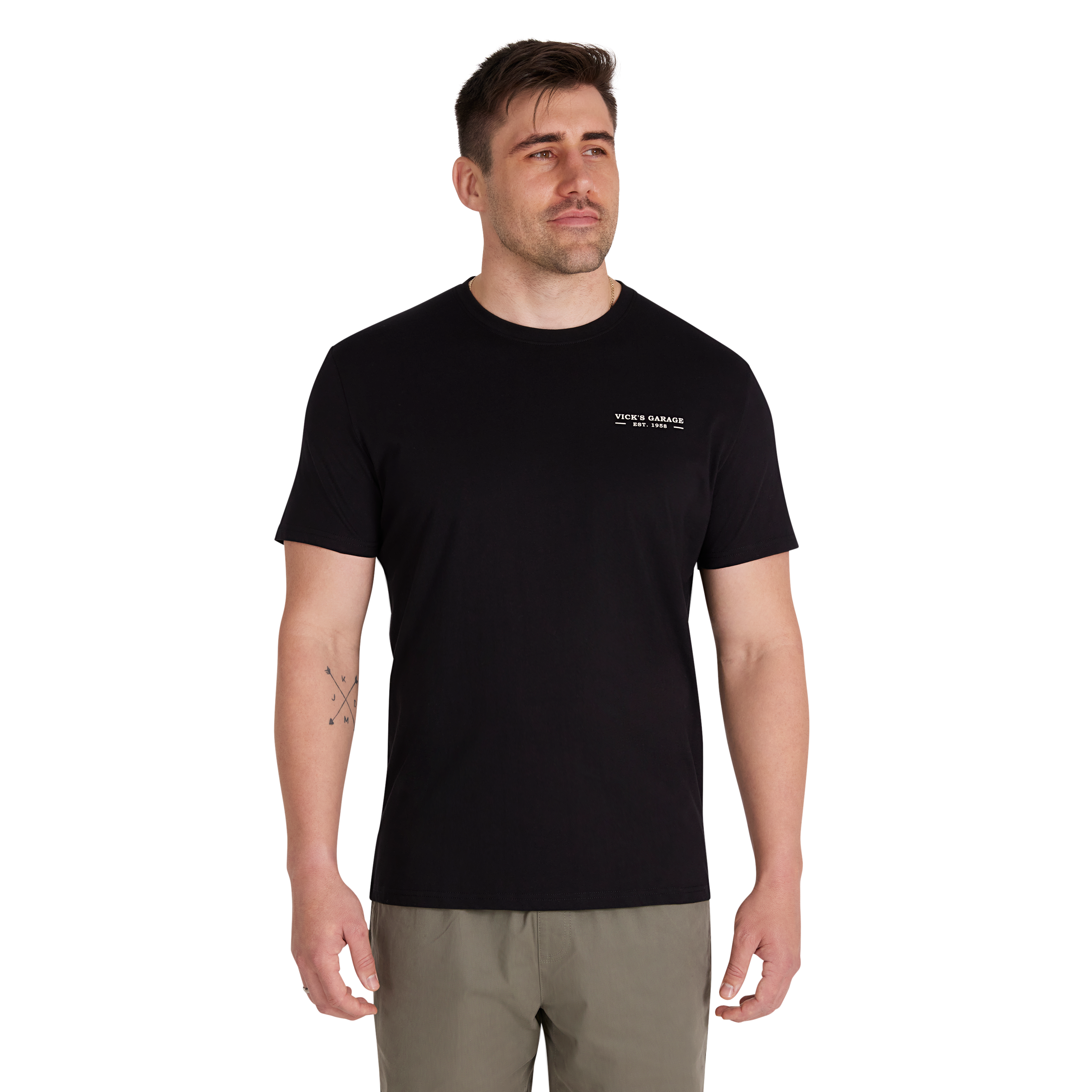 Black Garage Crew Neck Tee