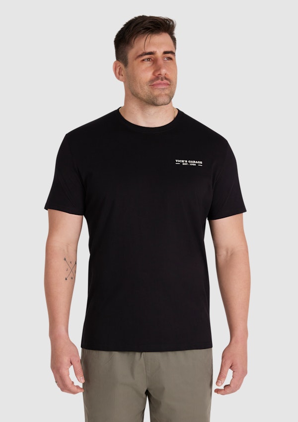 Black Garage Crew Neck Tee