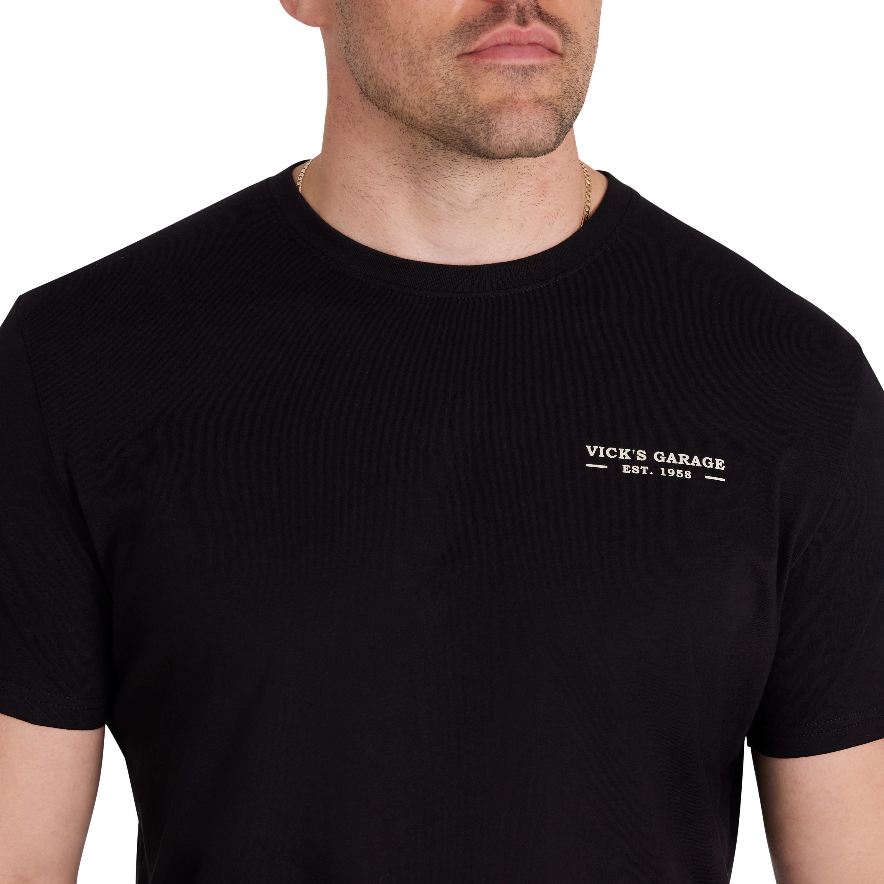 Black Garage Crew Neck Tee