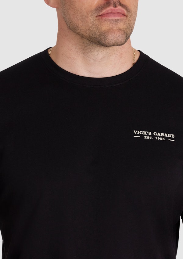 Black Garage Crew Neck Tee