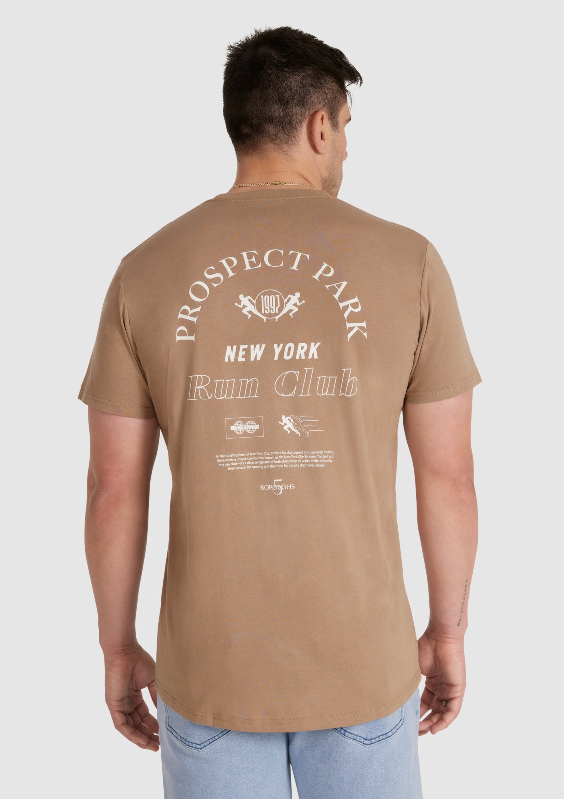 Taupe Run Club Longline Tee
