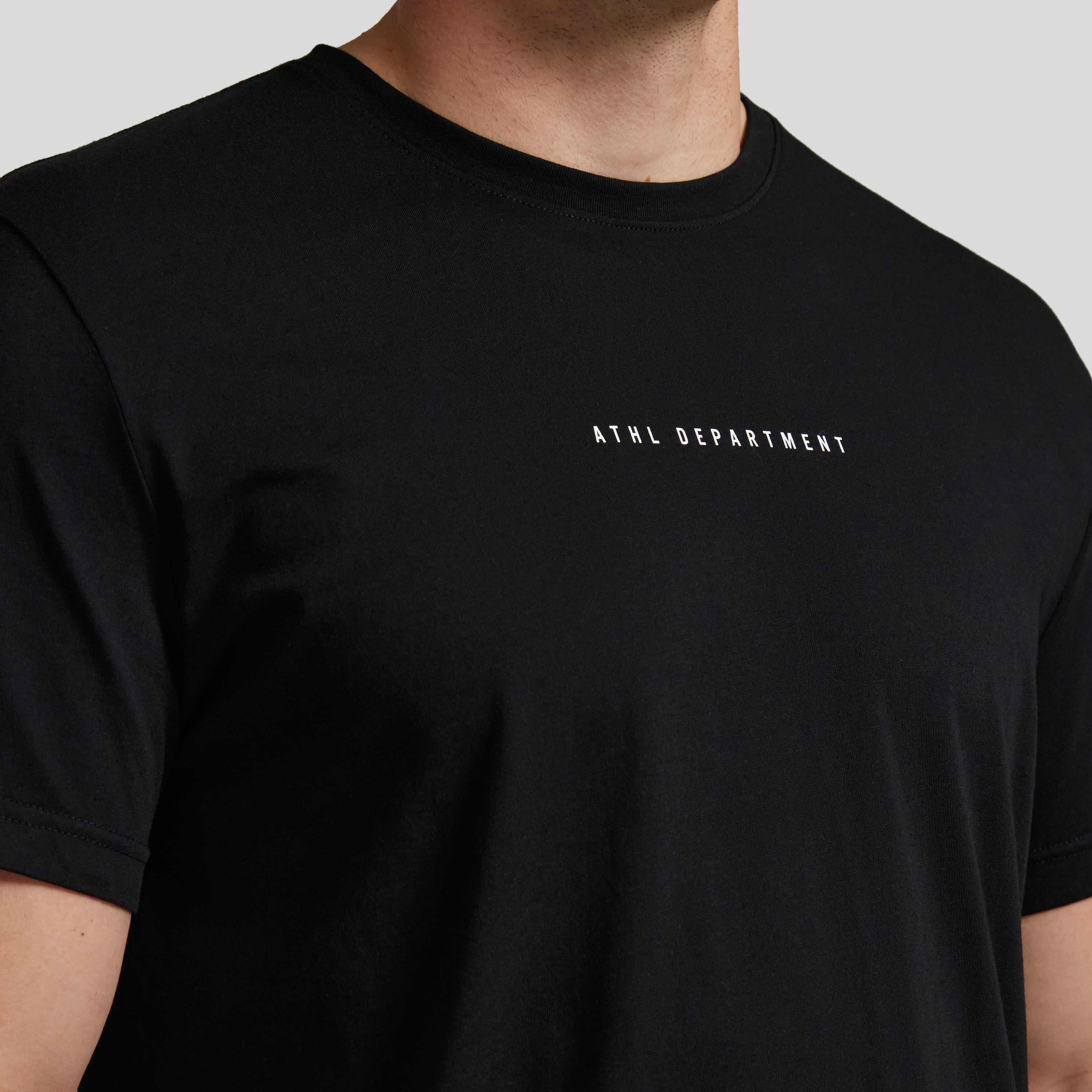 Black Athleisure Crew Neck Tee
