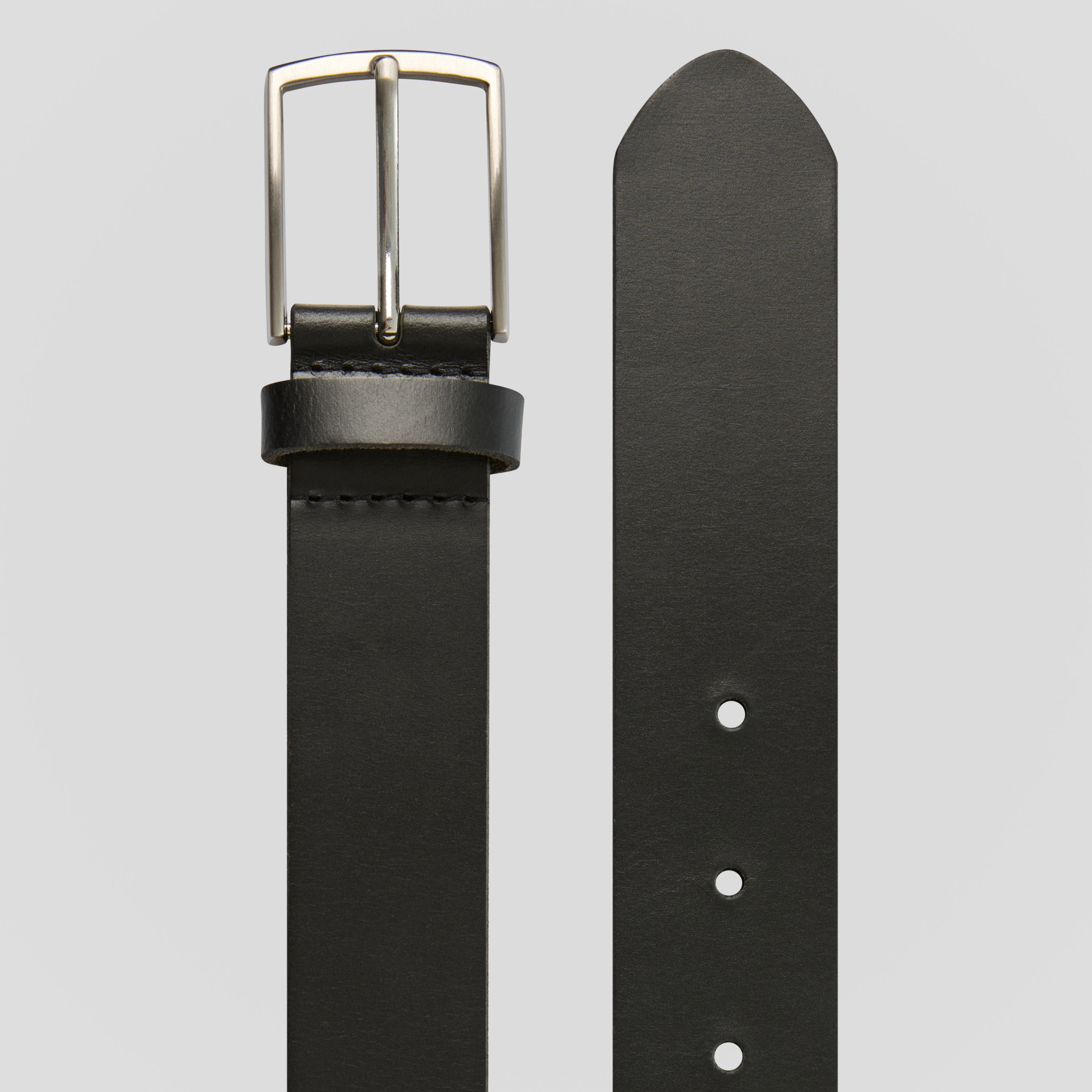 Black Lachlan Leather Belt