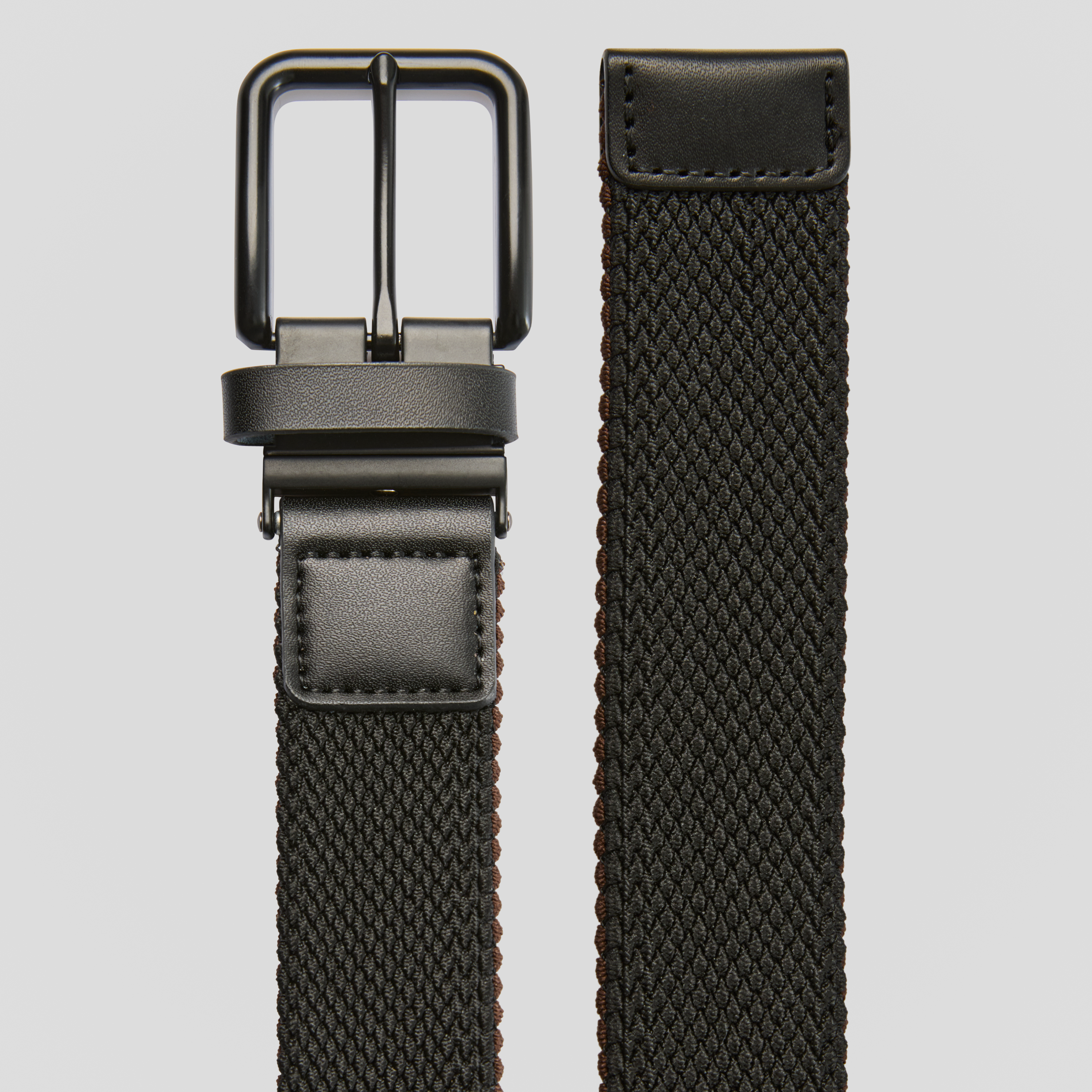 Black/Choc Wyatt Reversible Stretch Belt