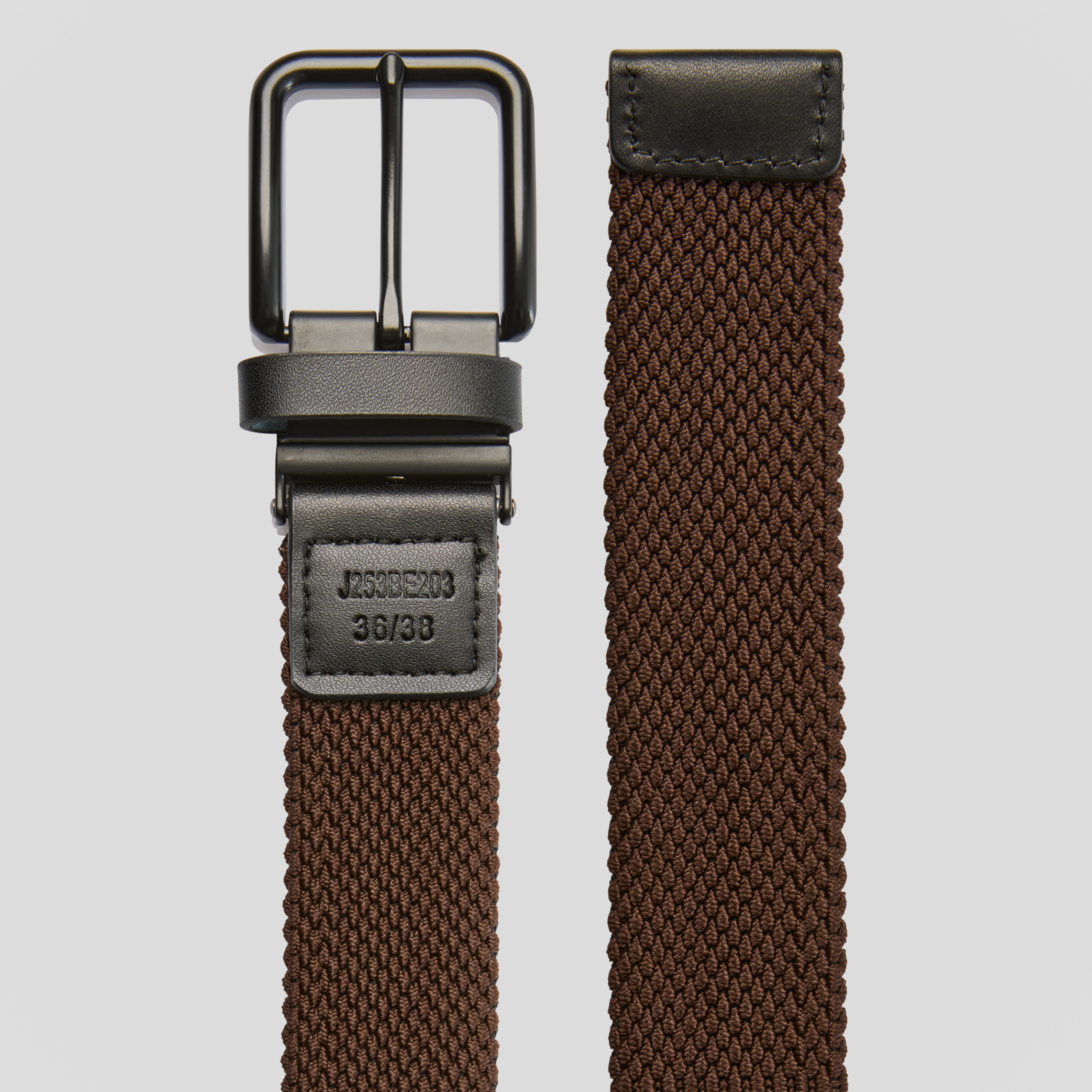 Black/Choc Wyatt Reversible Stretch Belt