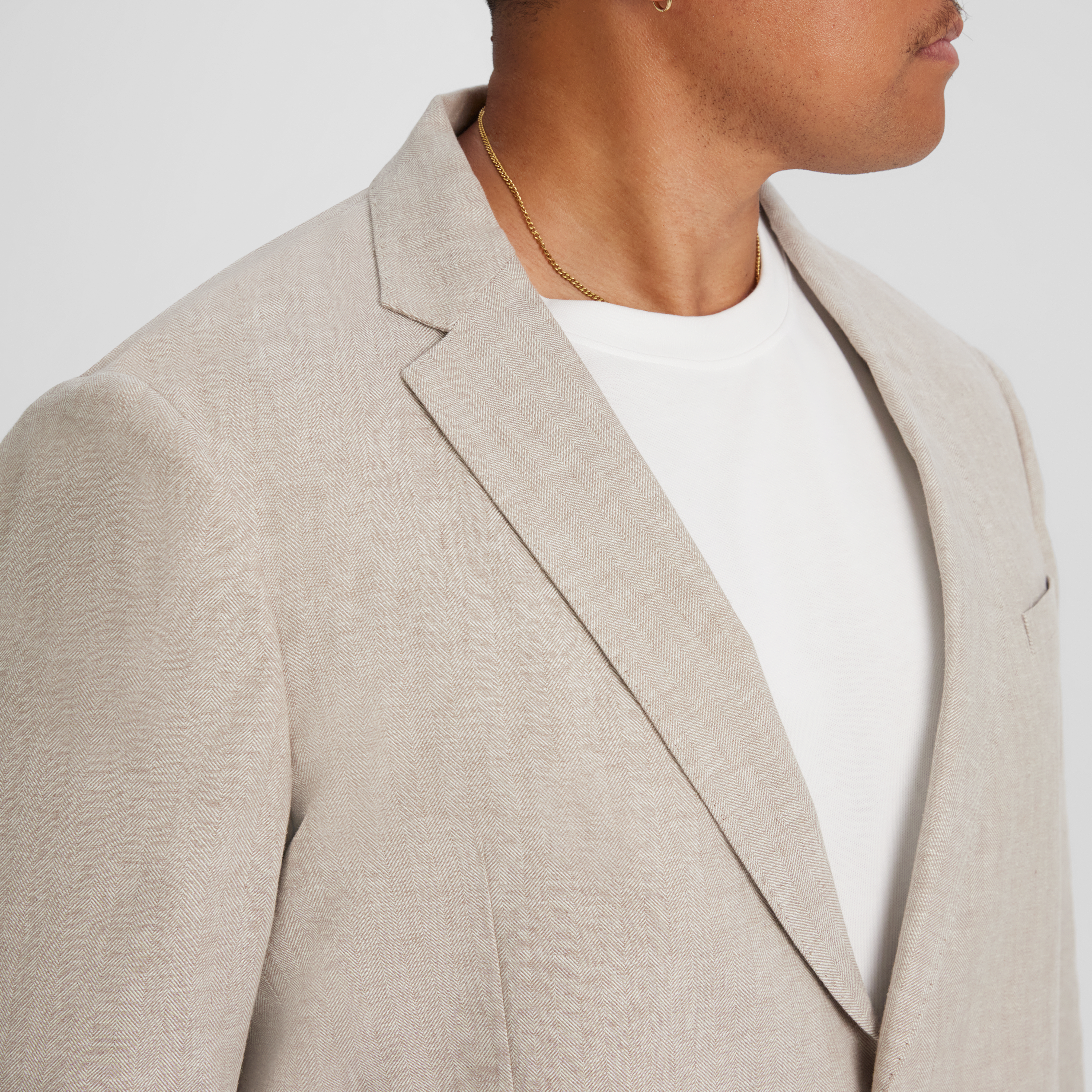 Sand Turin Linen Blend Blazer