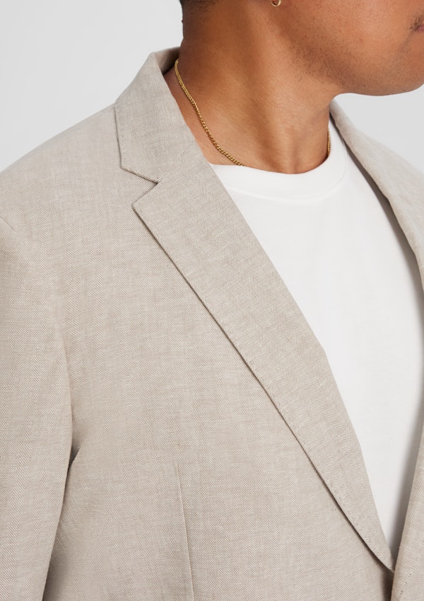 Sand Turin Linen Blend Blazer