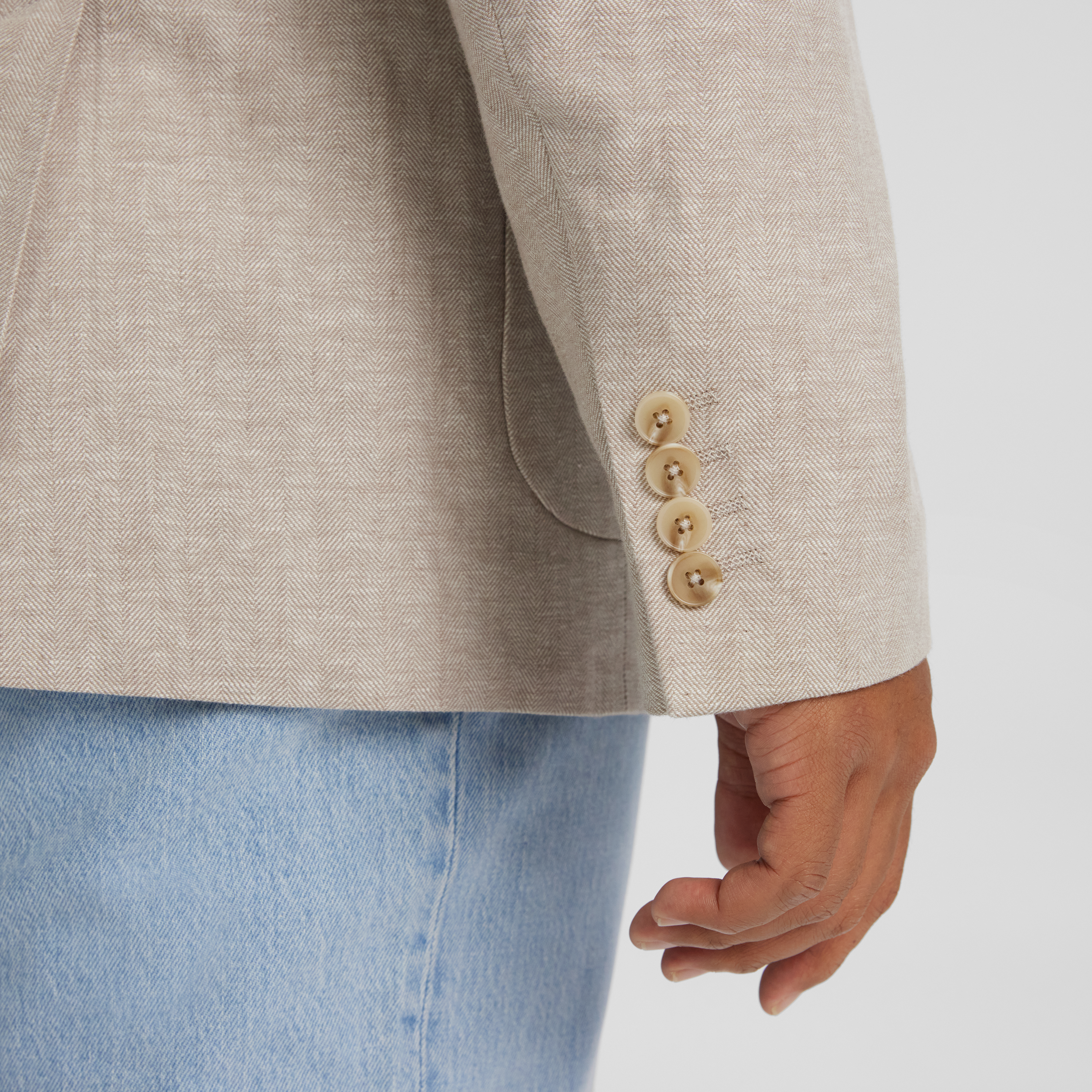 Sand Turin Linen Blend Blazer