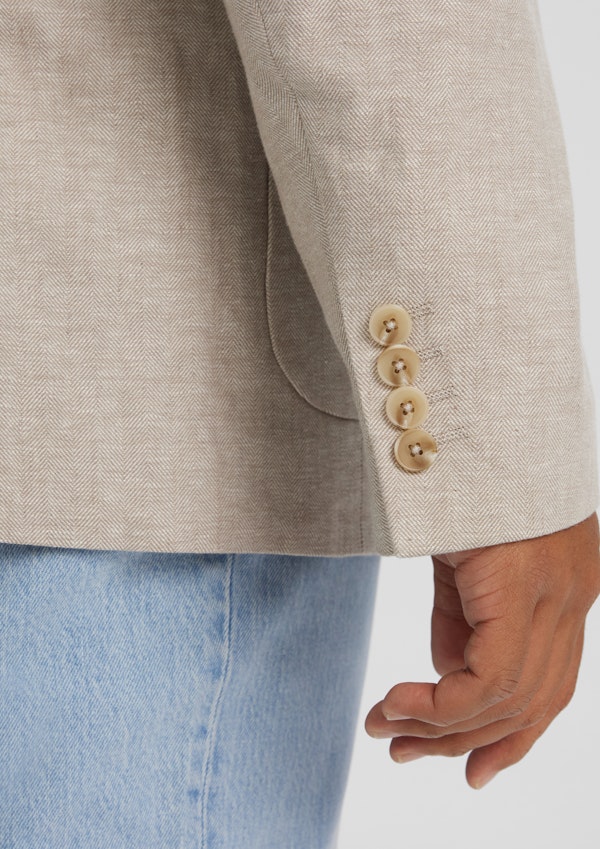 Sand Turin Linen Blend Blazer