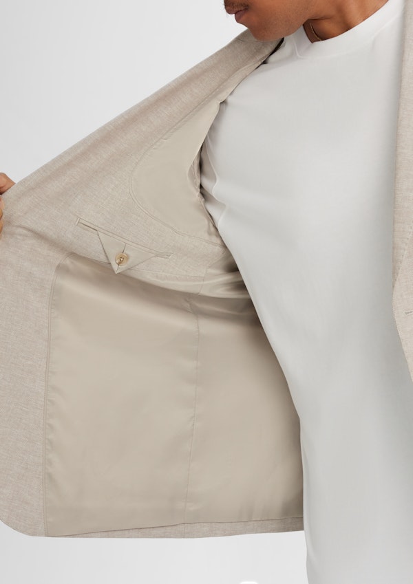 Sand Turin Linen Blend Blazer