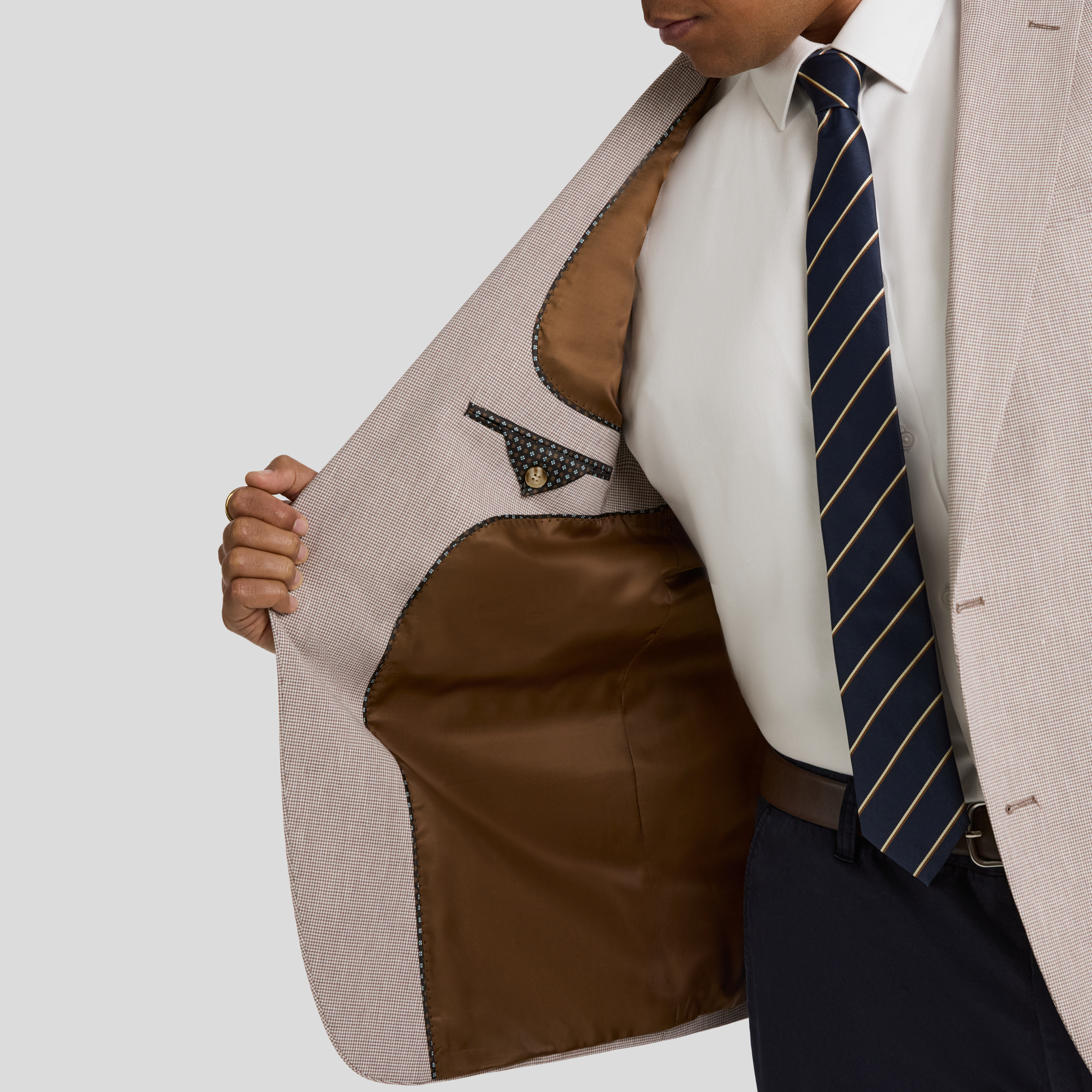 Bronze Verona Check Stretch Blazer