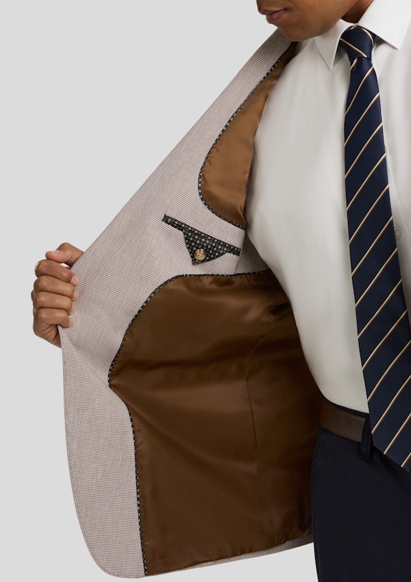 Bronze Verona Check Stretch Blazer