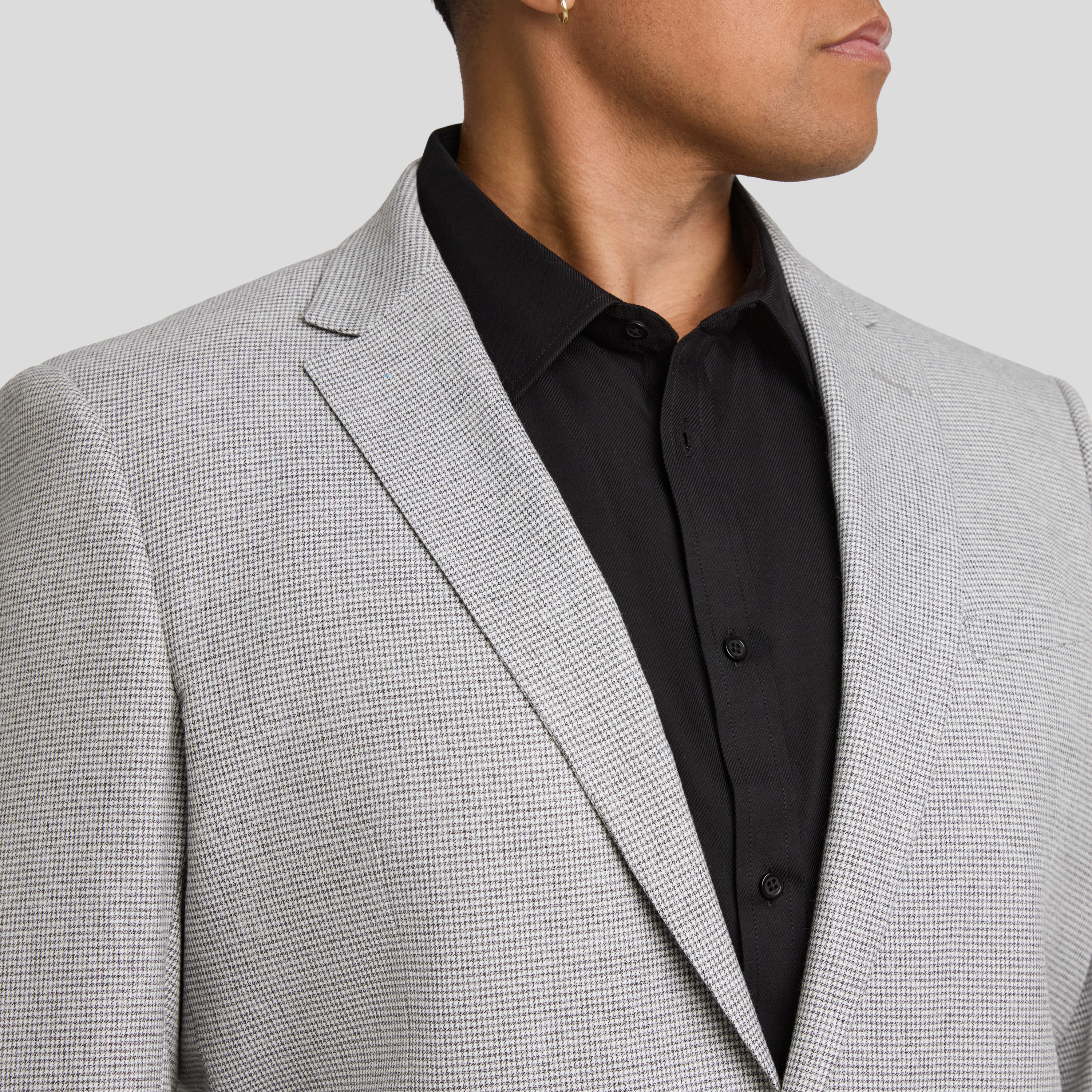 Grey Sorrento Check Stretch Blazer
