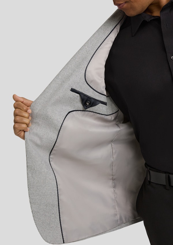 Grey Sorrento Check Stretch Blazer