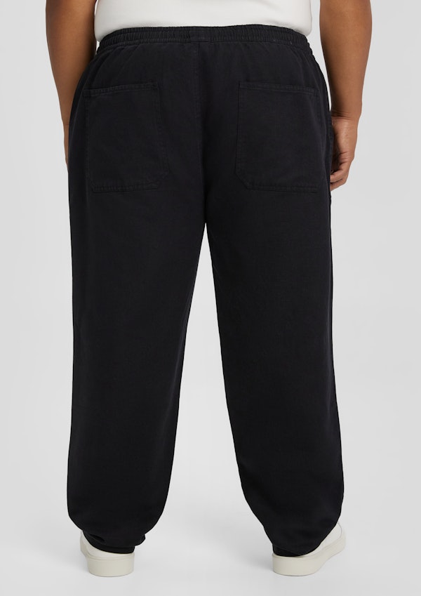 Black Ravello Linen Blend Pant