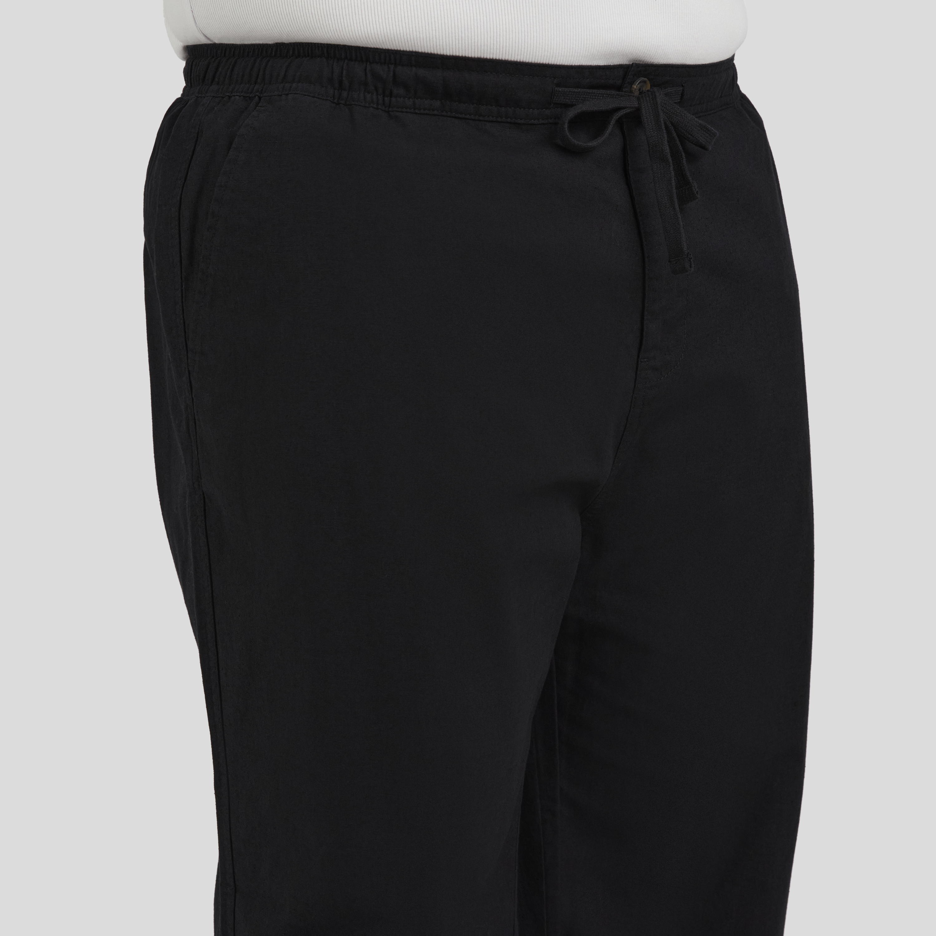 Black Madrid Linen Blend Pant